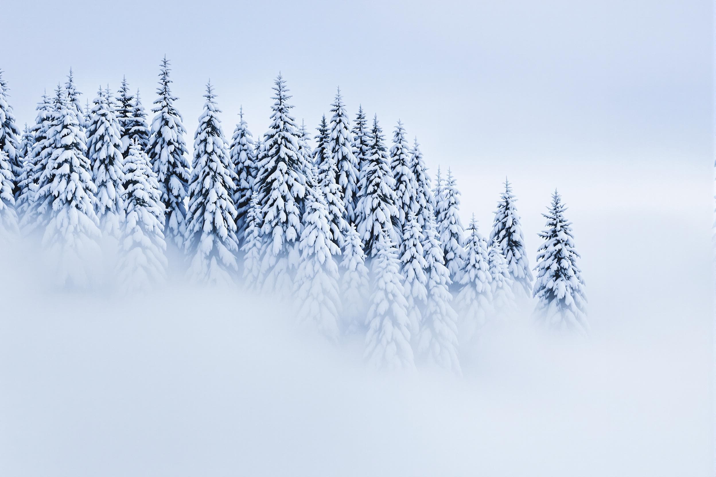 Serene Snow-Covered Mountain Landscape