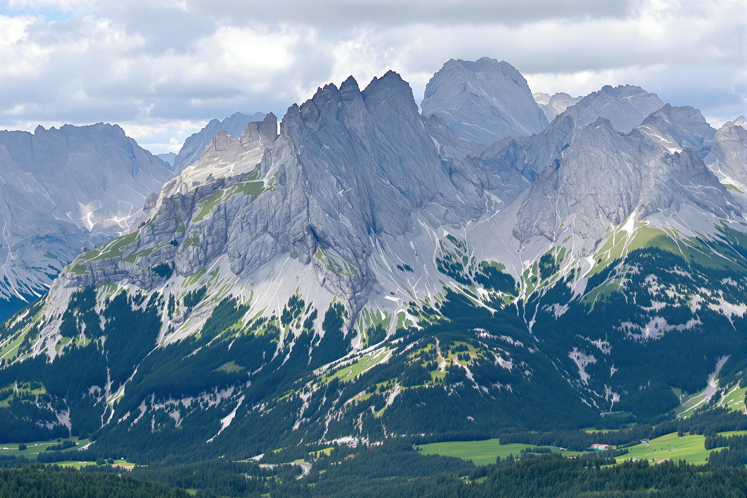 Majestic Alpine Mountain Peaks