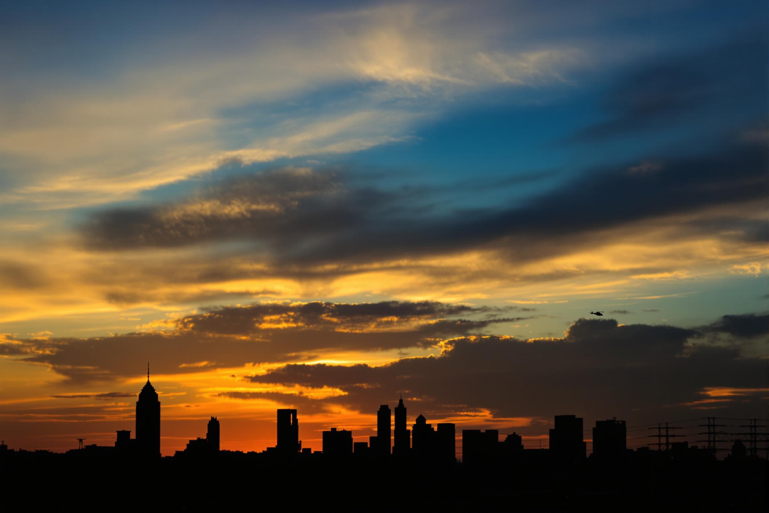 Tranquil Sunset Over Urban Skyline
