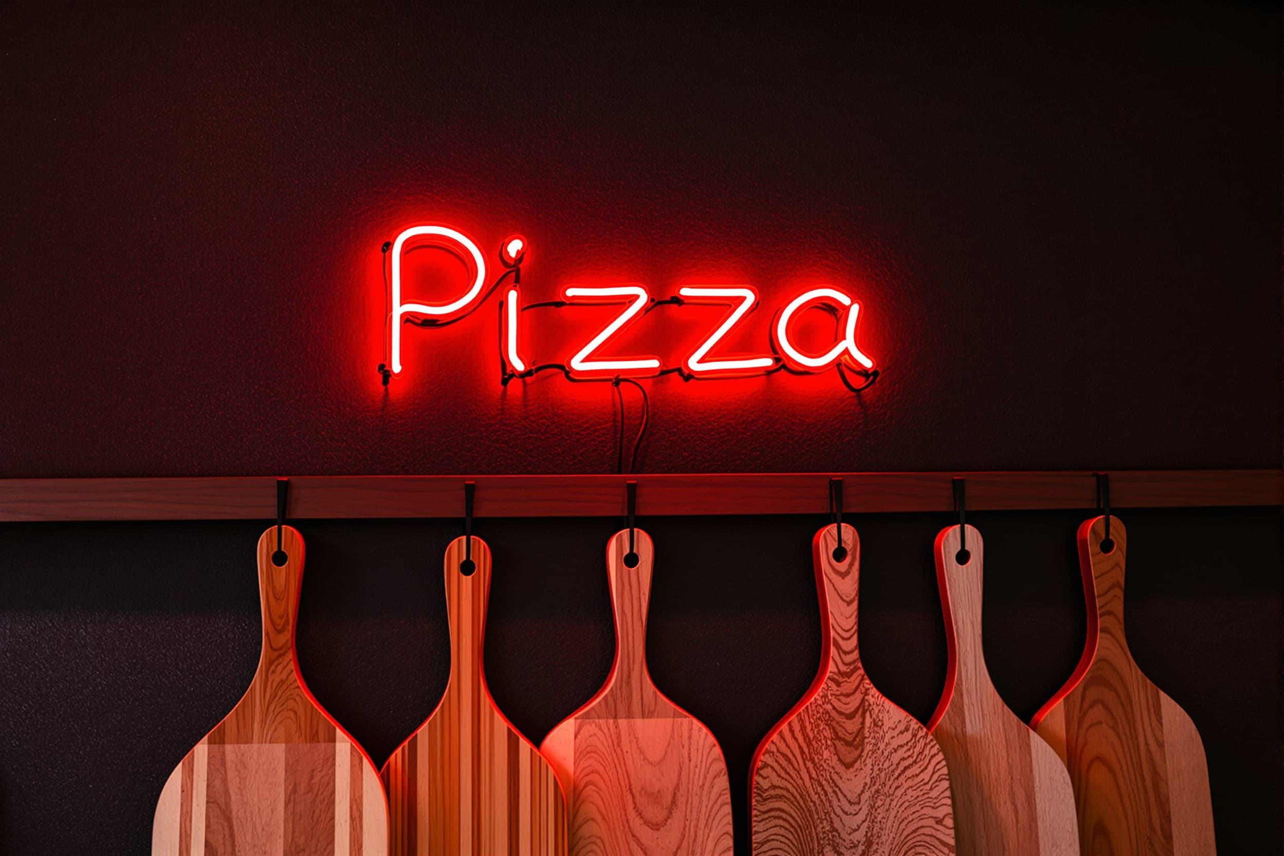 Vibrant Neon Pizza Sign