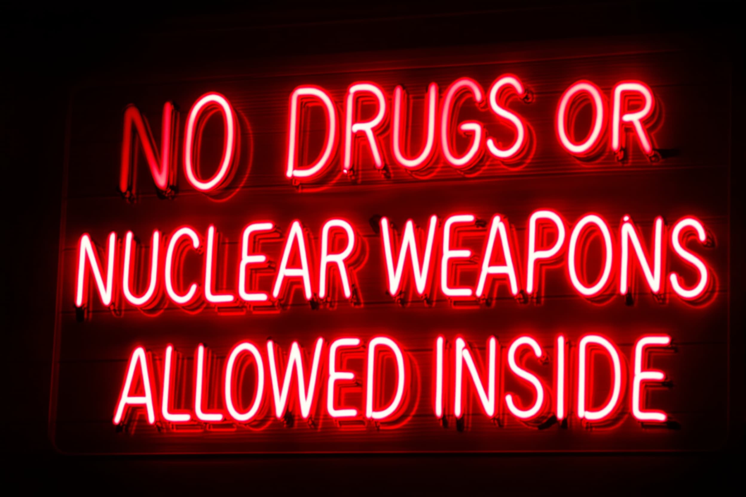 No Drugs or Nuclear Weapons Neon Sign