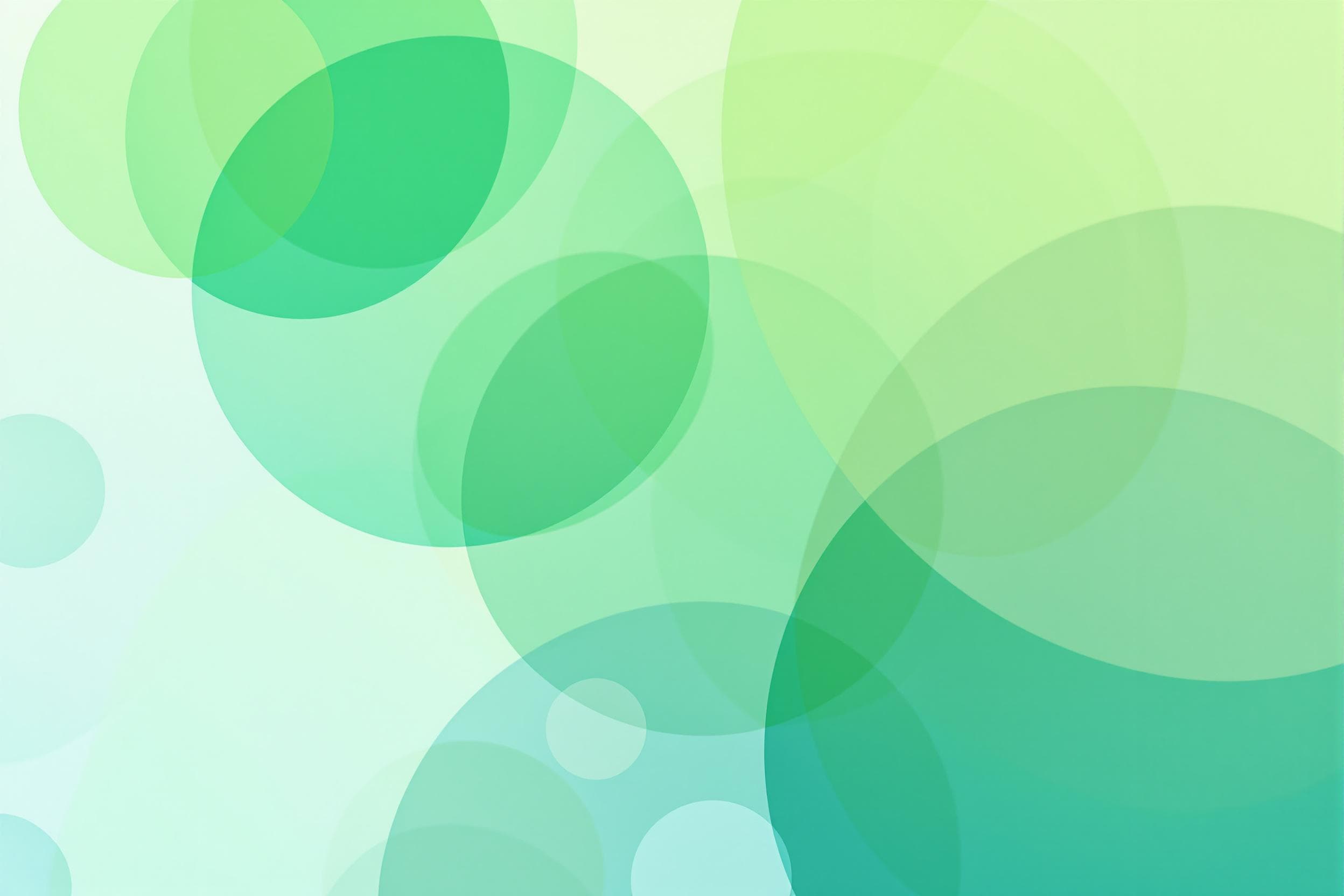 Tranquil Overlapping Circles in Green and Blue