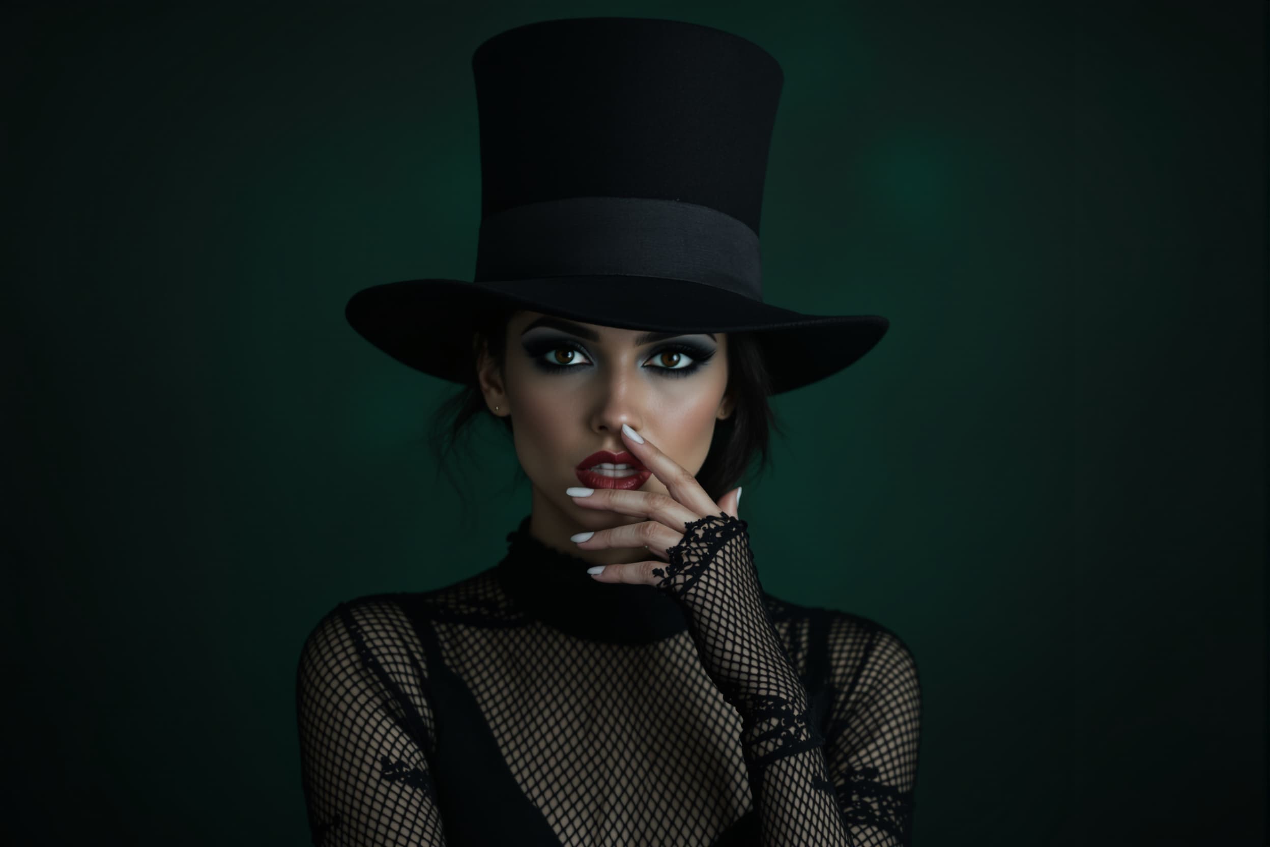 Mysterious Elegance in Black Hat