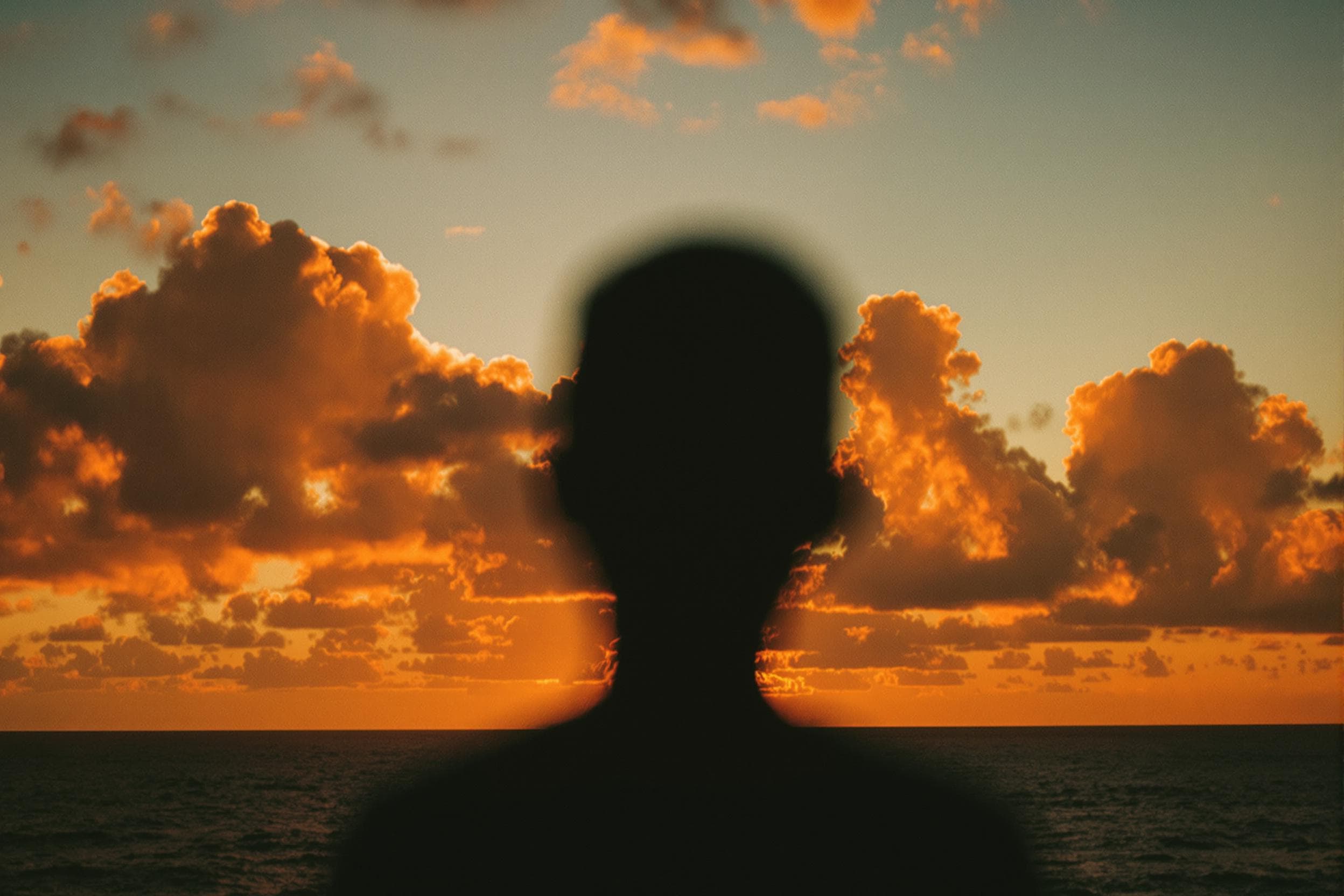 Serene Sunset Silhouette at the Ocean