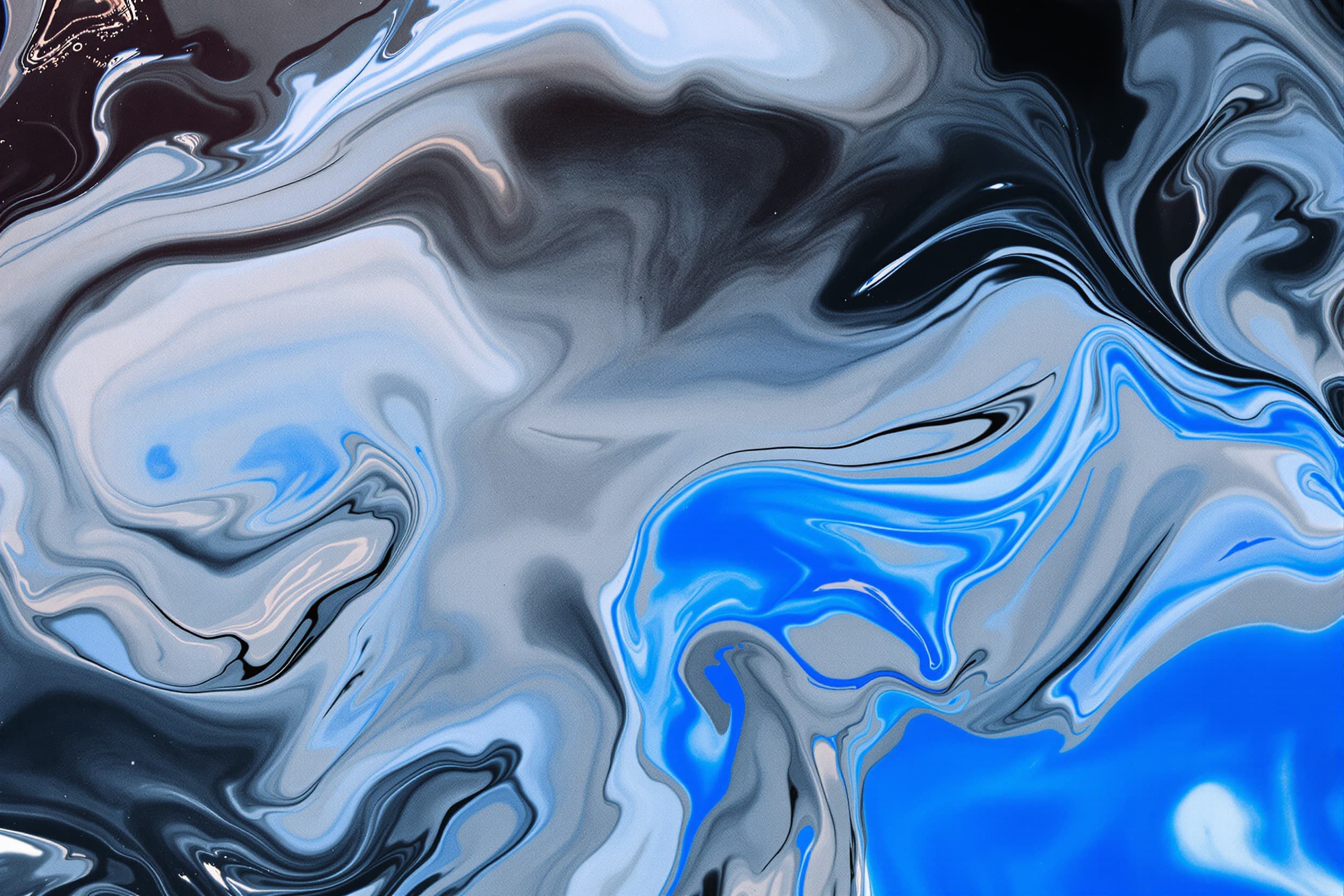 Tranquil Blue Abstract Fluid Art