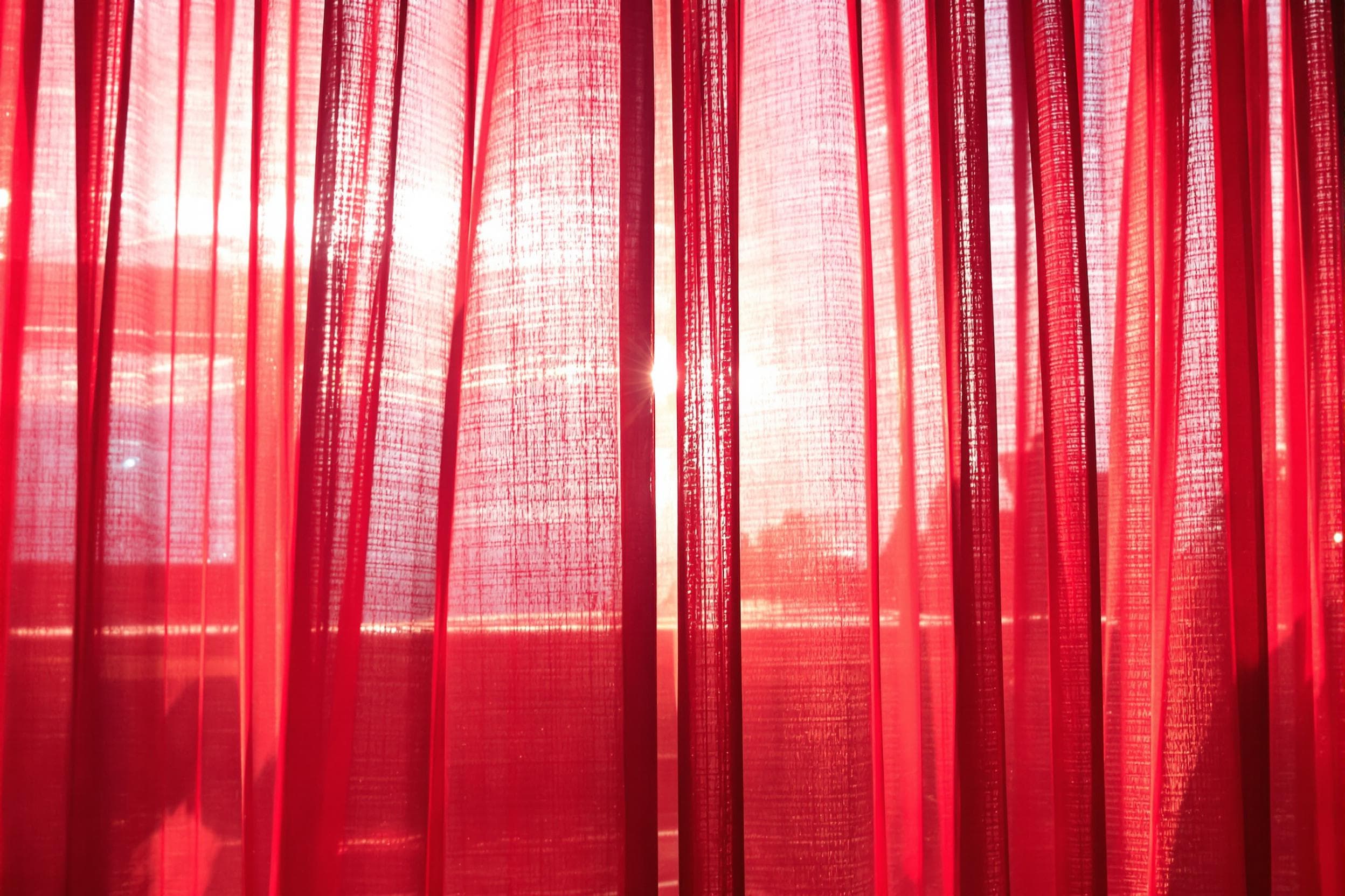 Warm Red Curtain Elegance