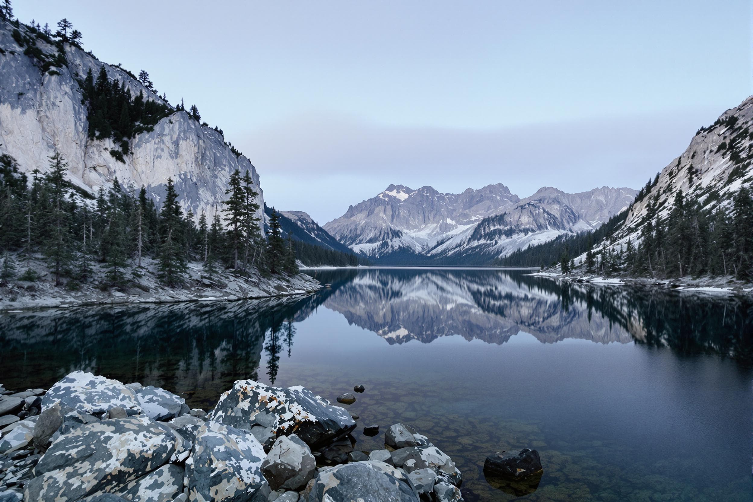 Tranquil Twilight Mountain Lake