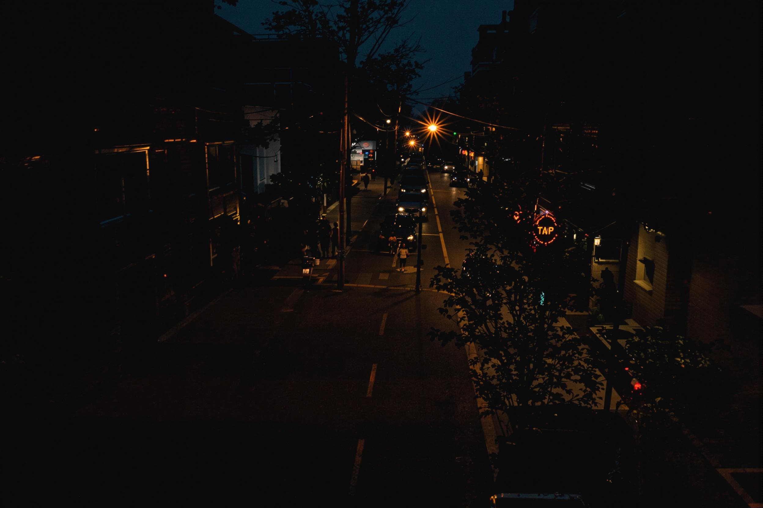Moody Urban Street at Dusk