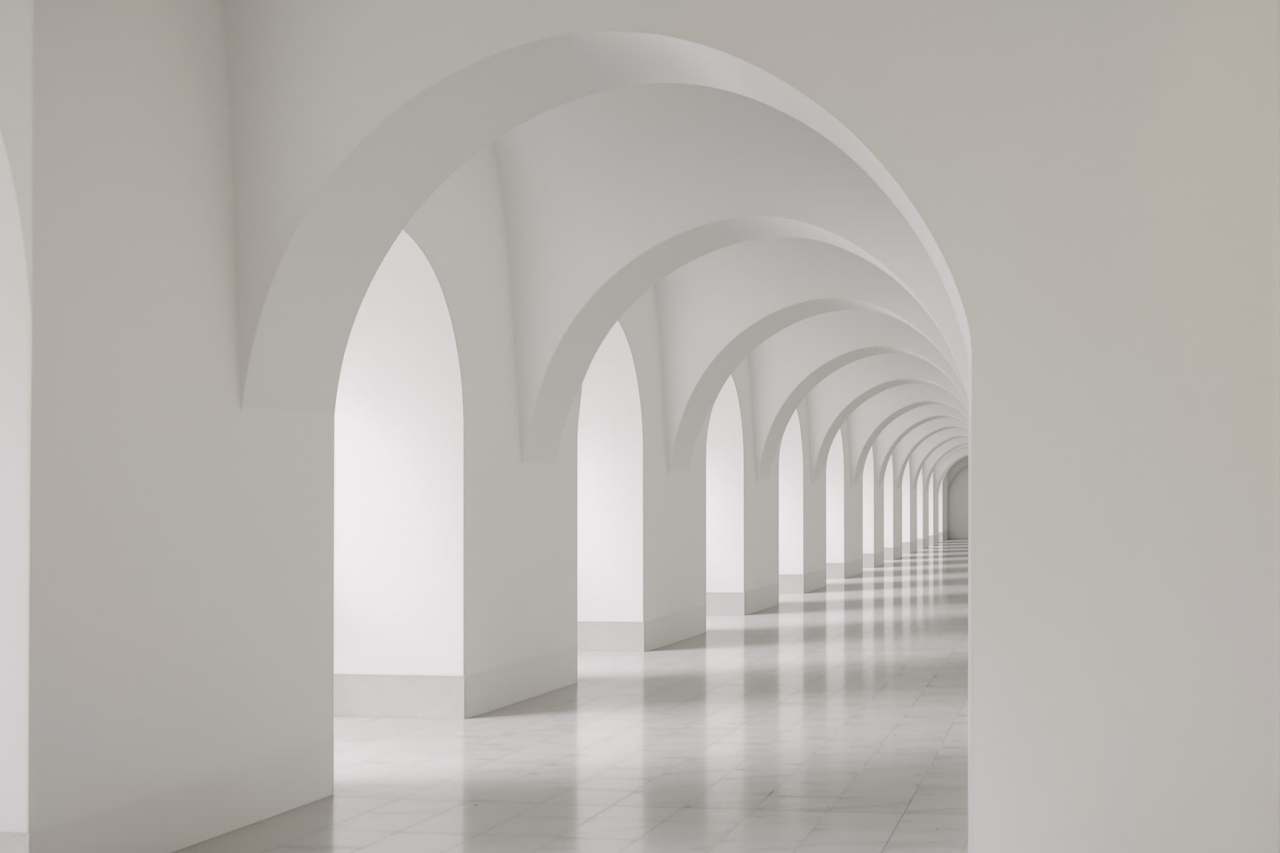 Serene Arched Hallway