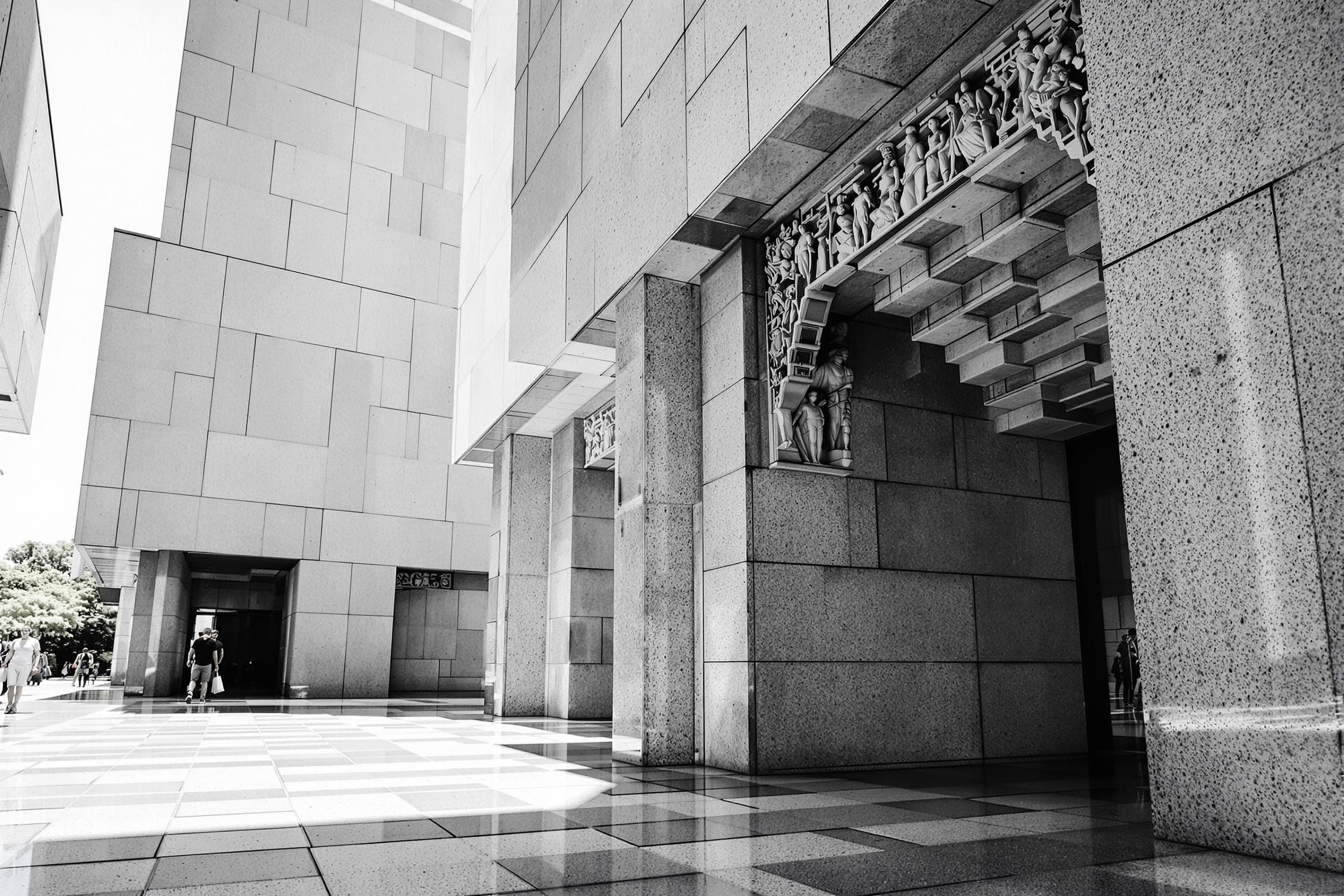 Serene Abstract Architecture in Monochrome