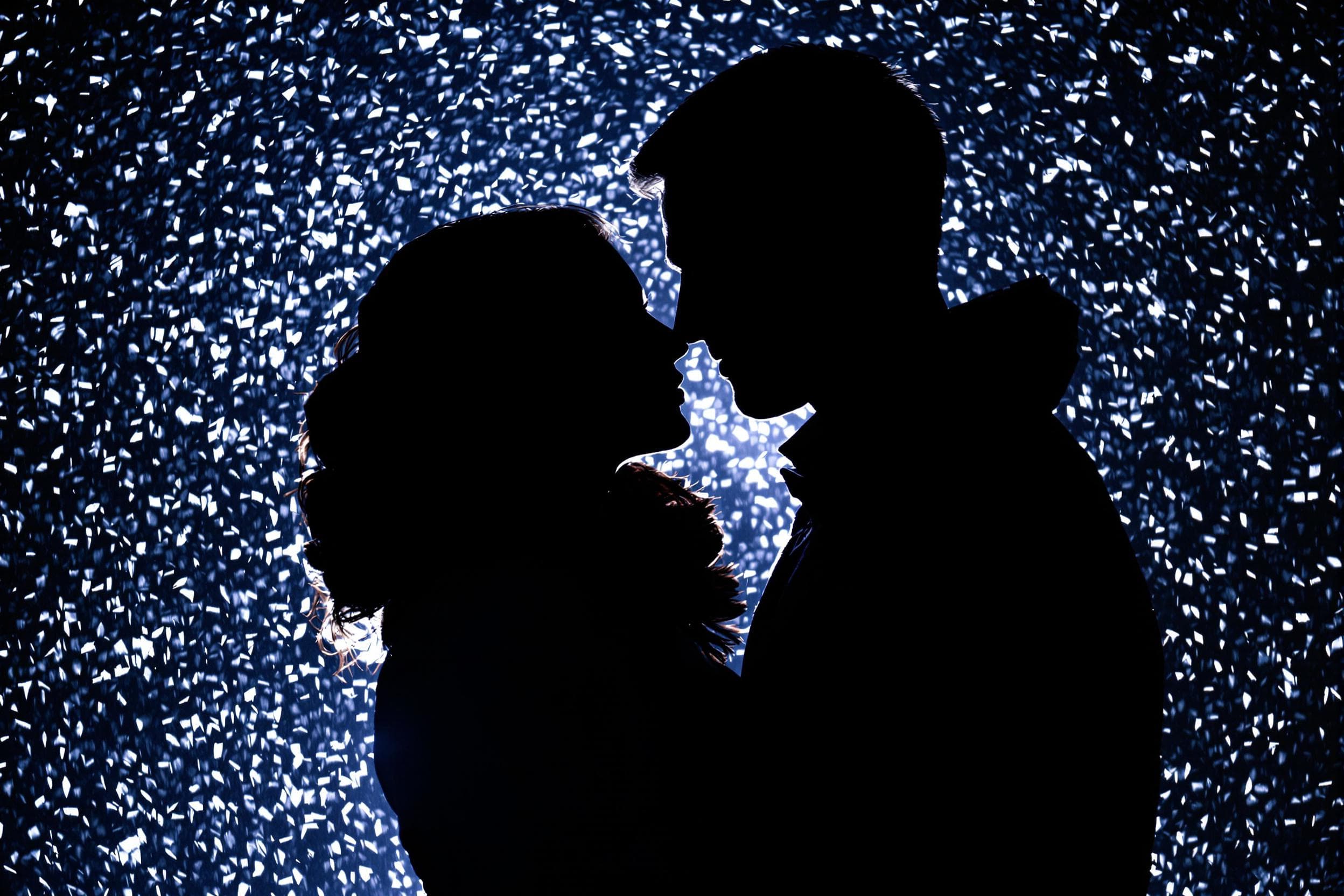 Romantic Embrace in a Winter Wonderland