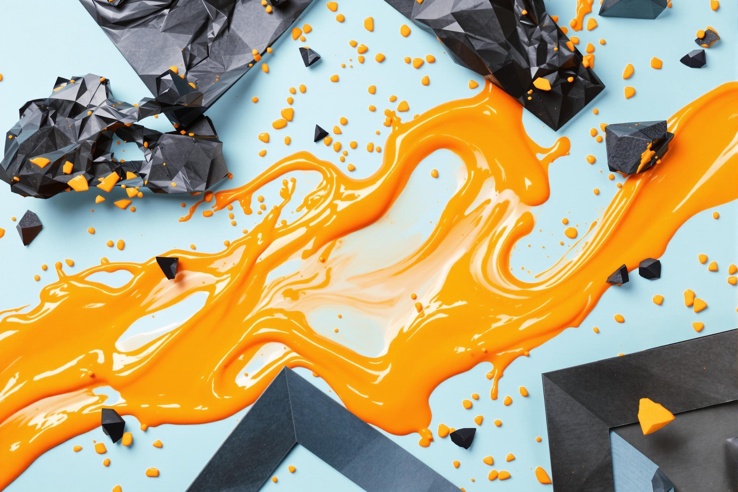 Dynamic Orange Fluid with Black Geometry