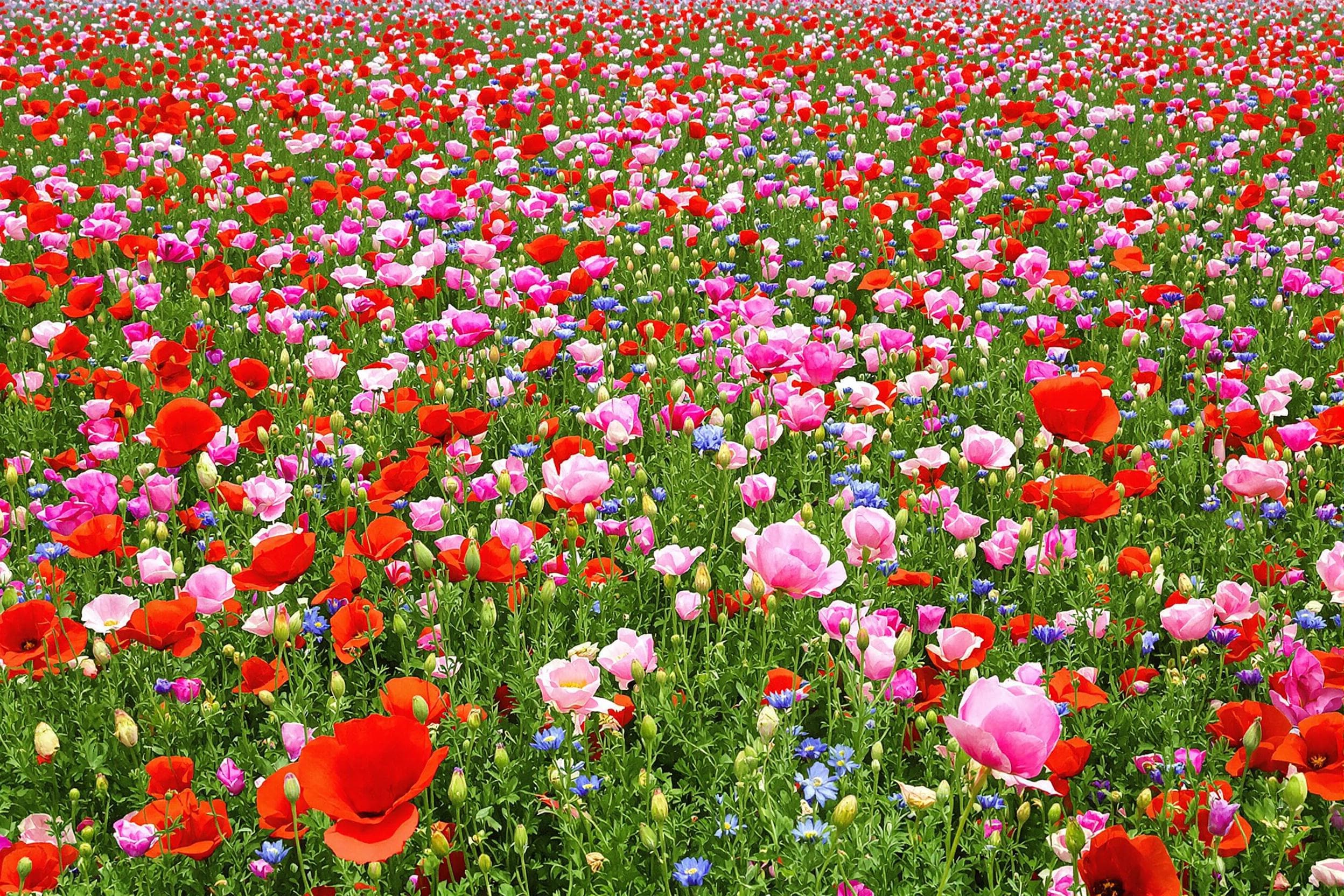 Vibrant Wildflower Tapestry in Spring