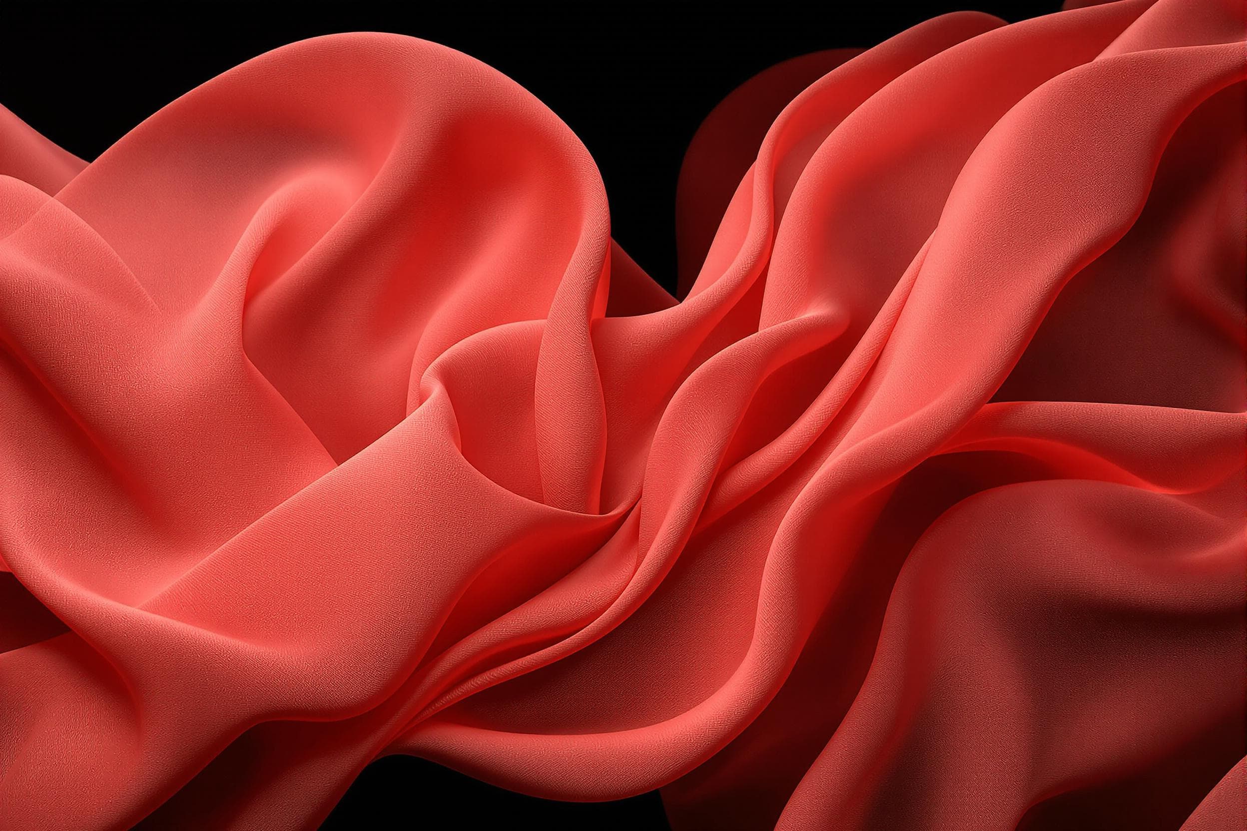 Elegant Flowing Coral Fabric