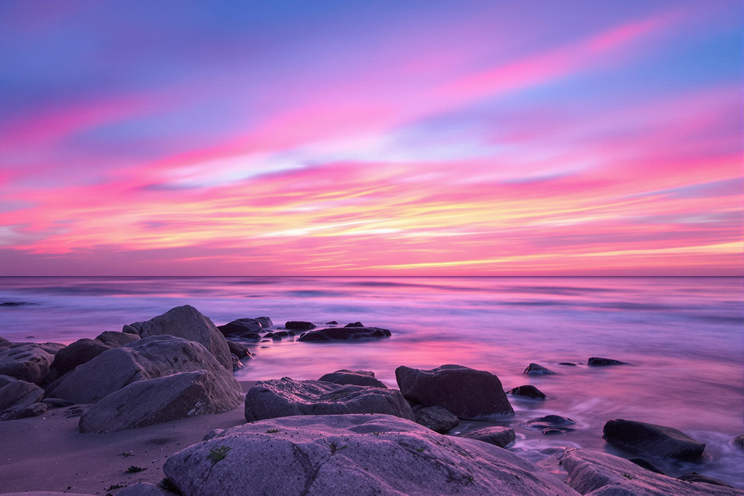Serene Sunset Beach Scenery