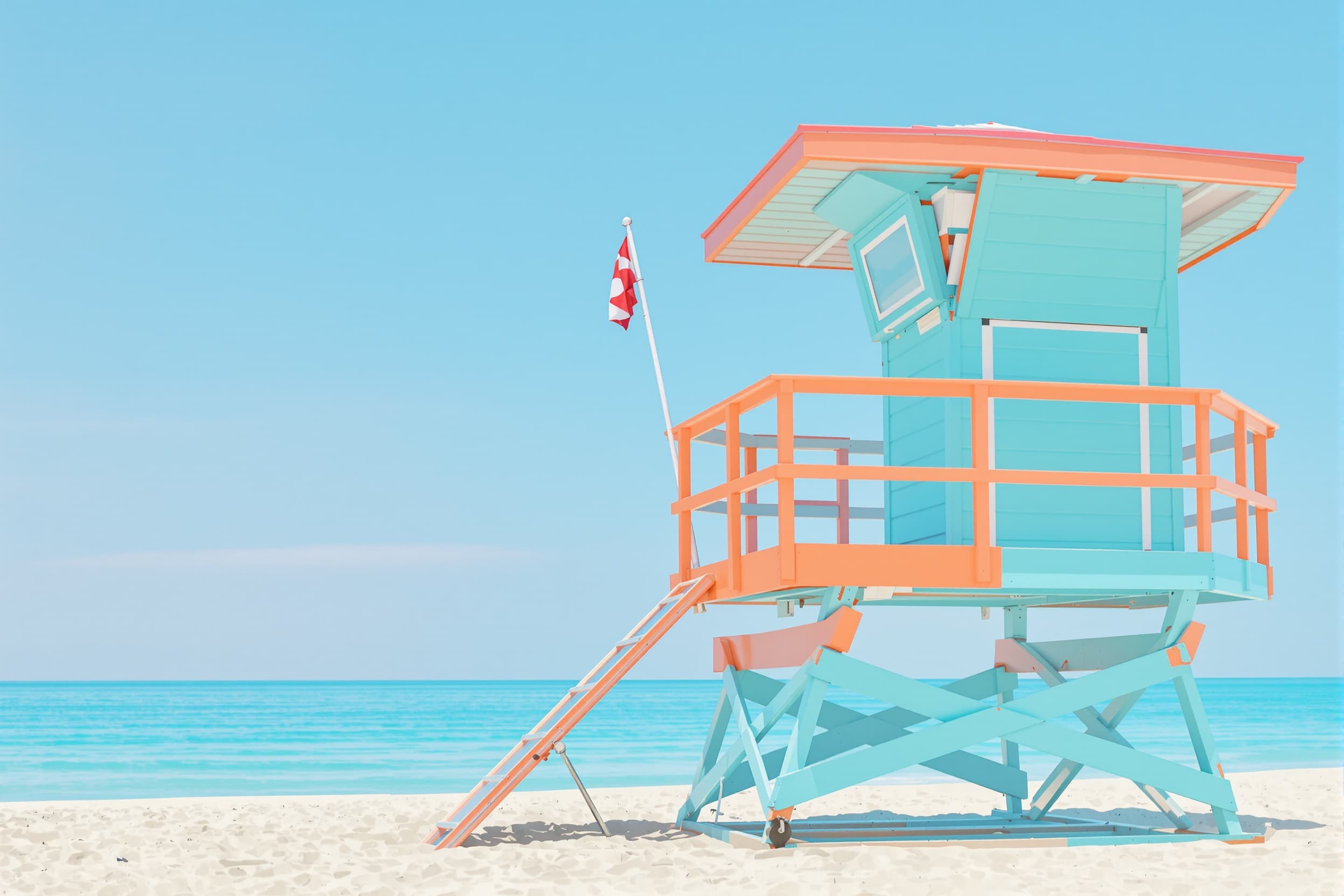Vibrant Lifeguard Station by the Beach