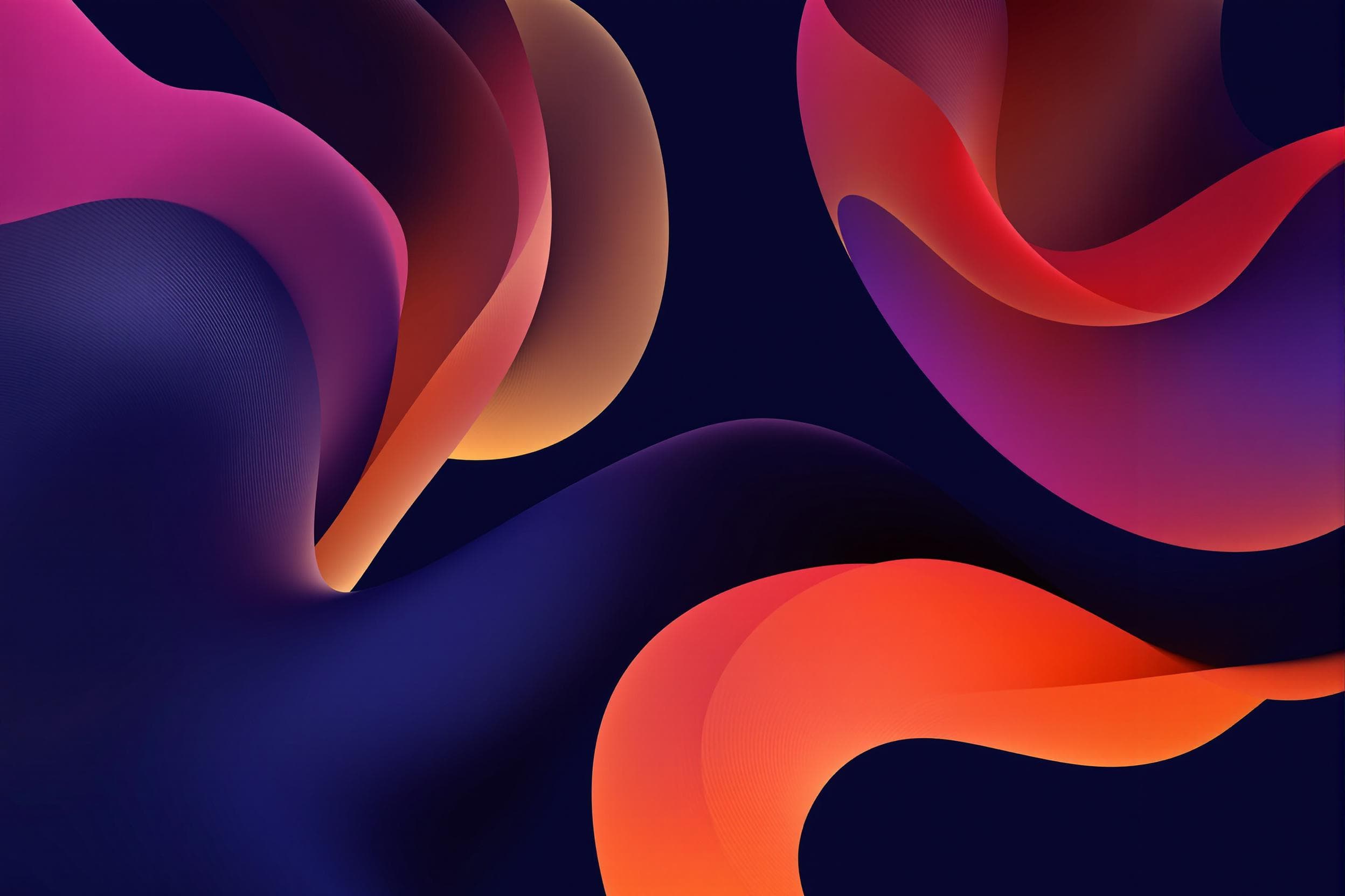 Vibrant Abstract Flow on Dark Blue