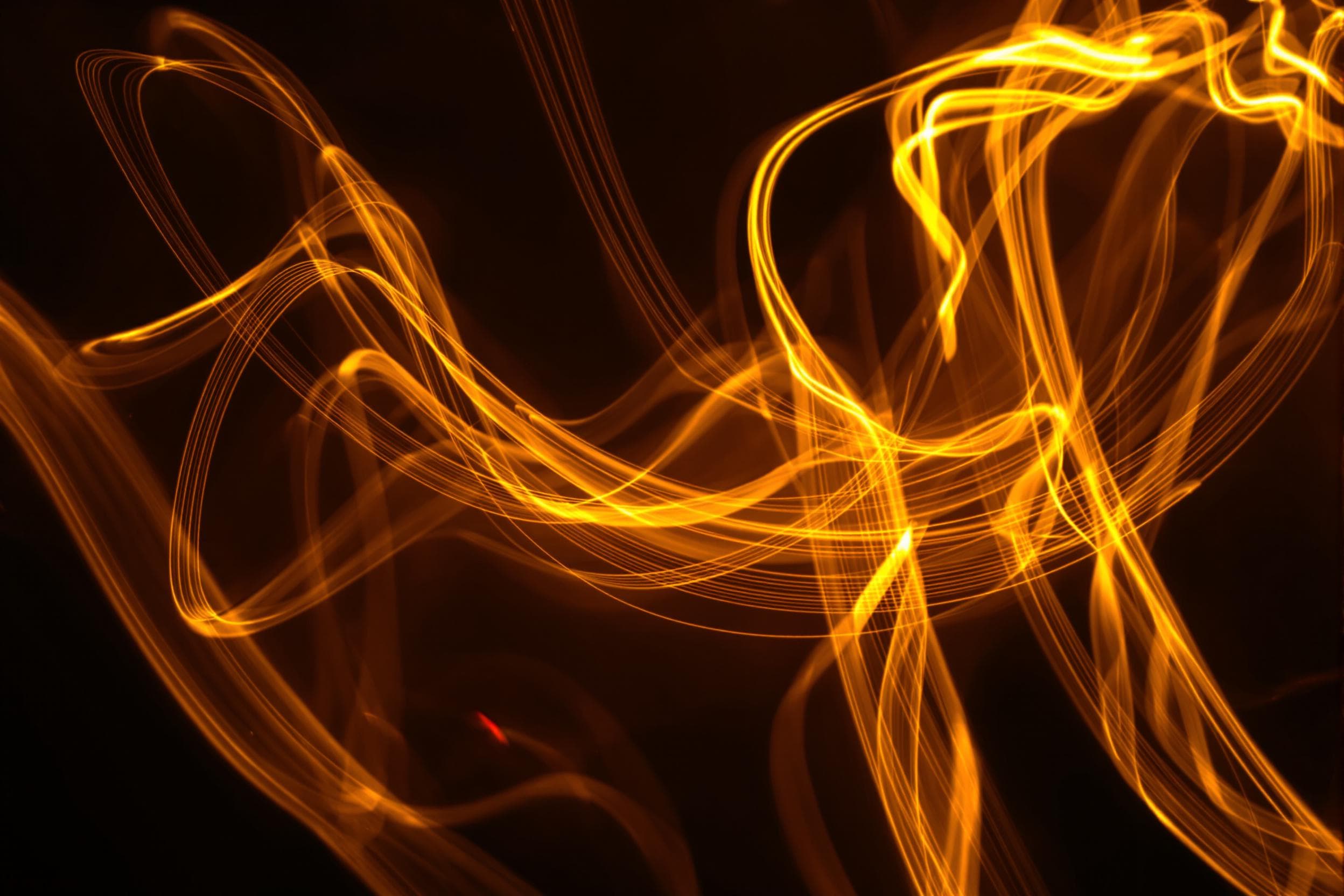 Vibrant Golden Light Trails