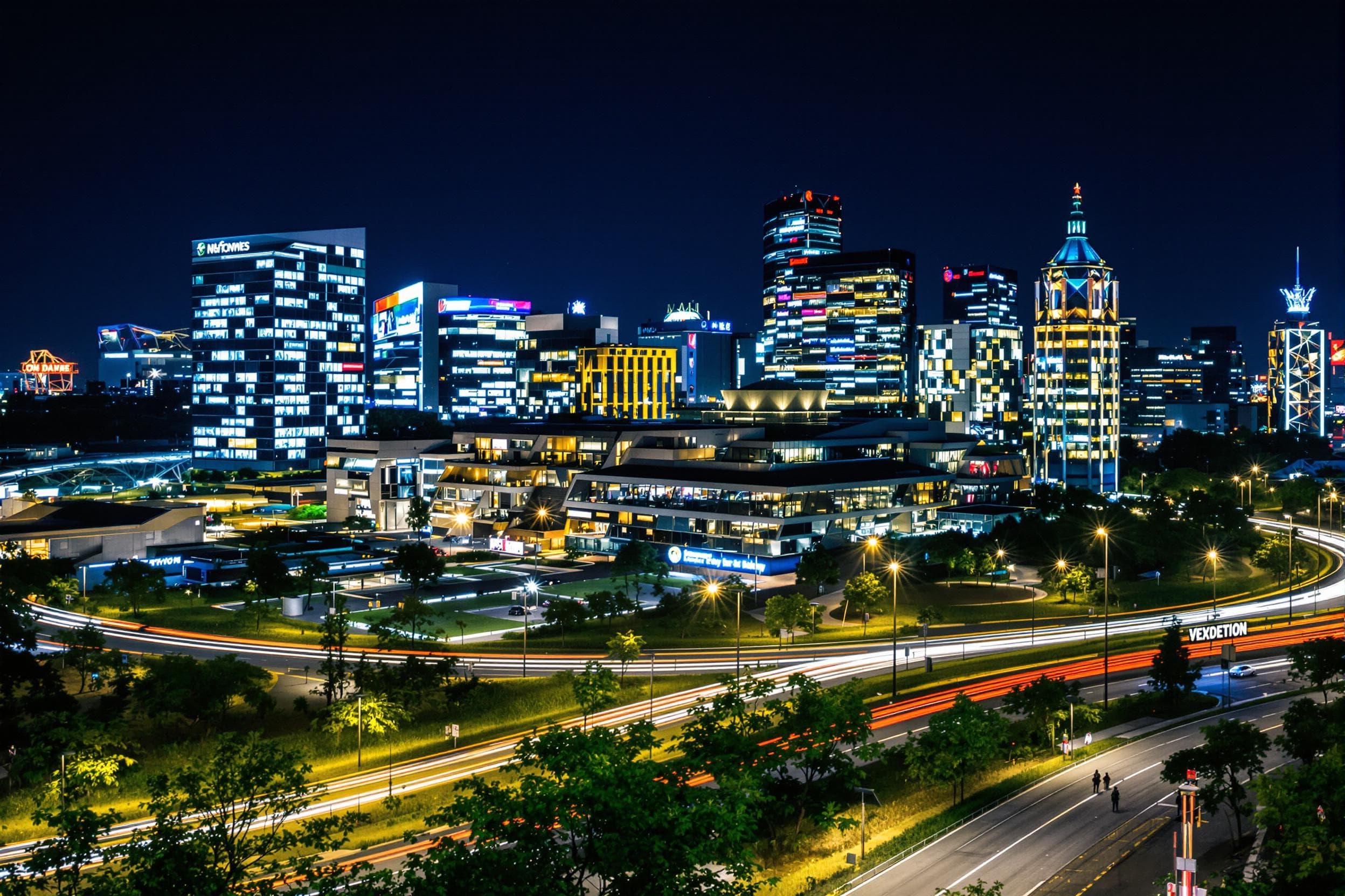Vibrant Urban Nightscape
