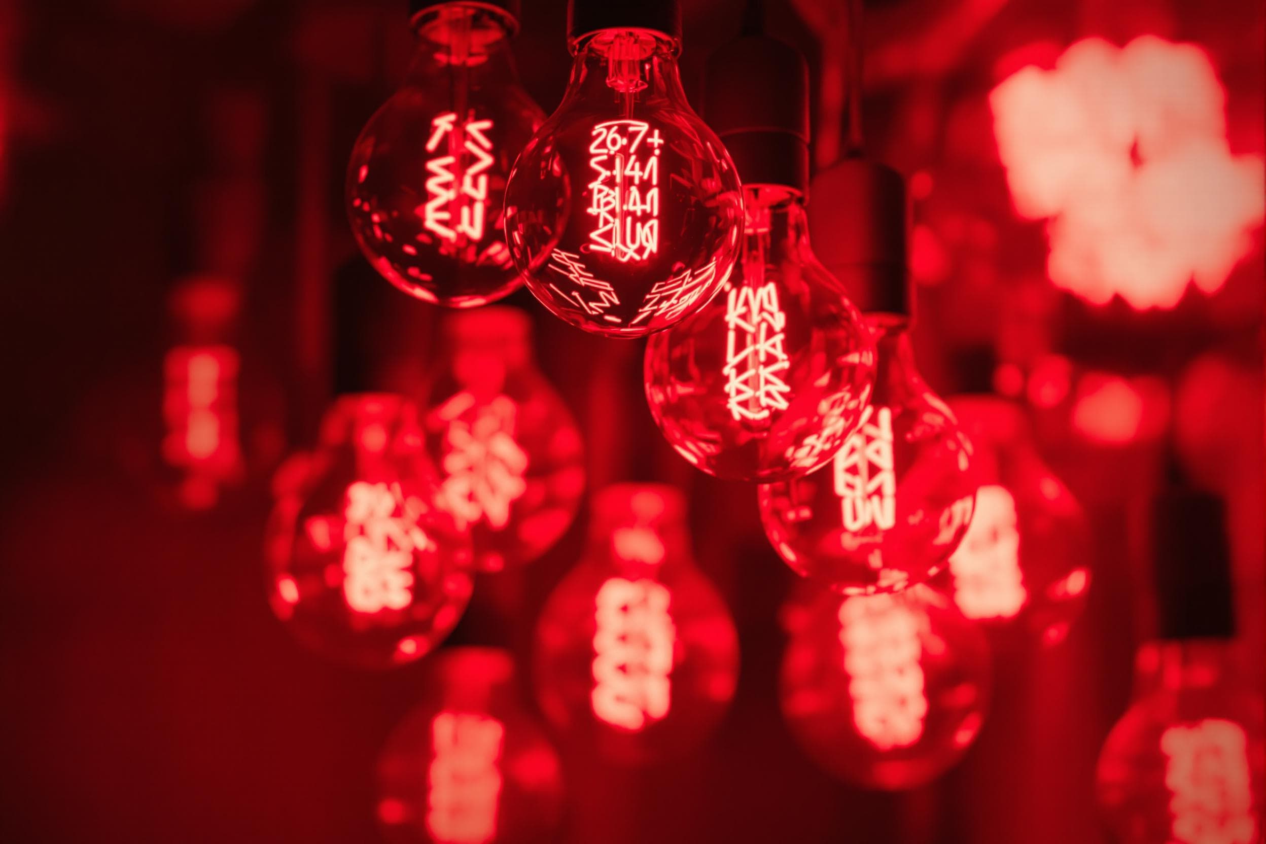 Vintage Red Glow Bulbs
