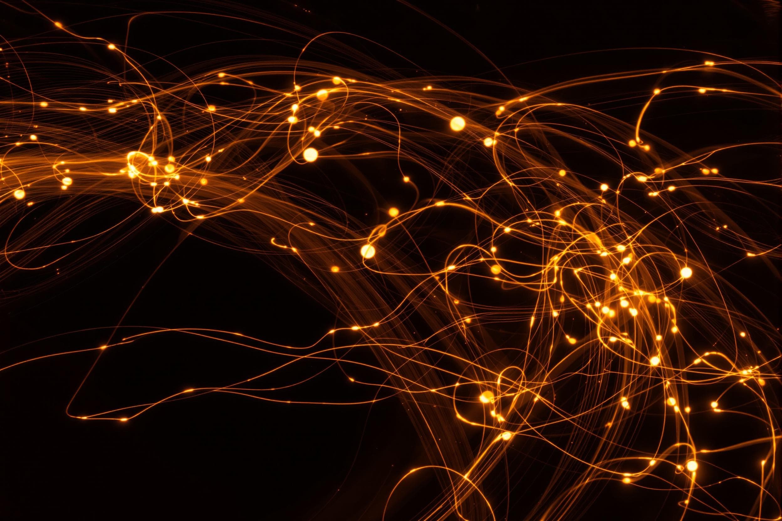 Energetic Light Trails on Black