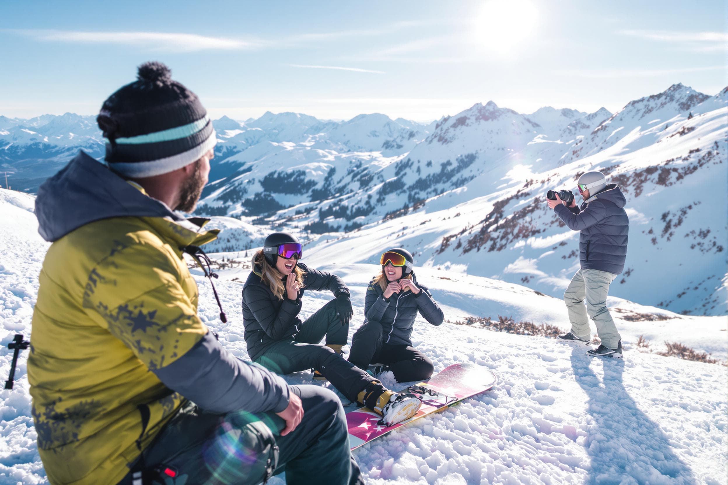 Snowboarders Enjoying the Winter Vibes