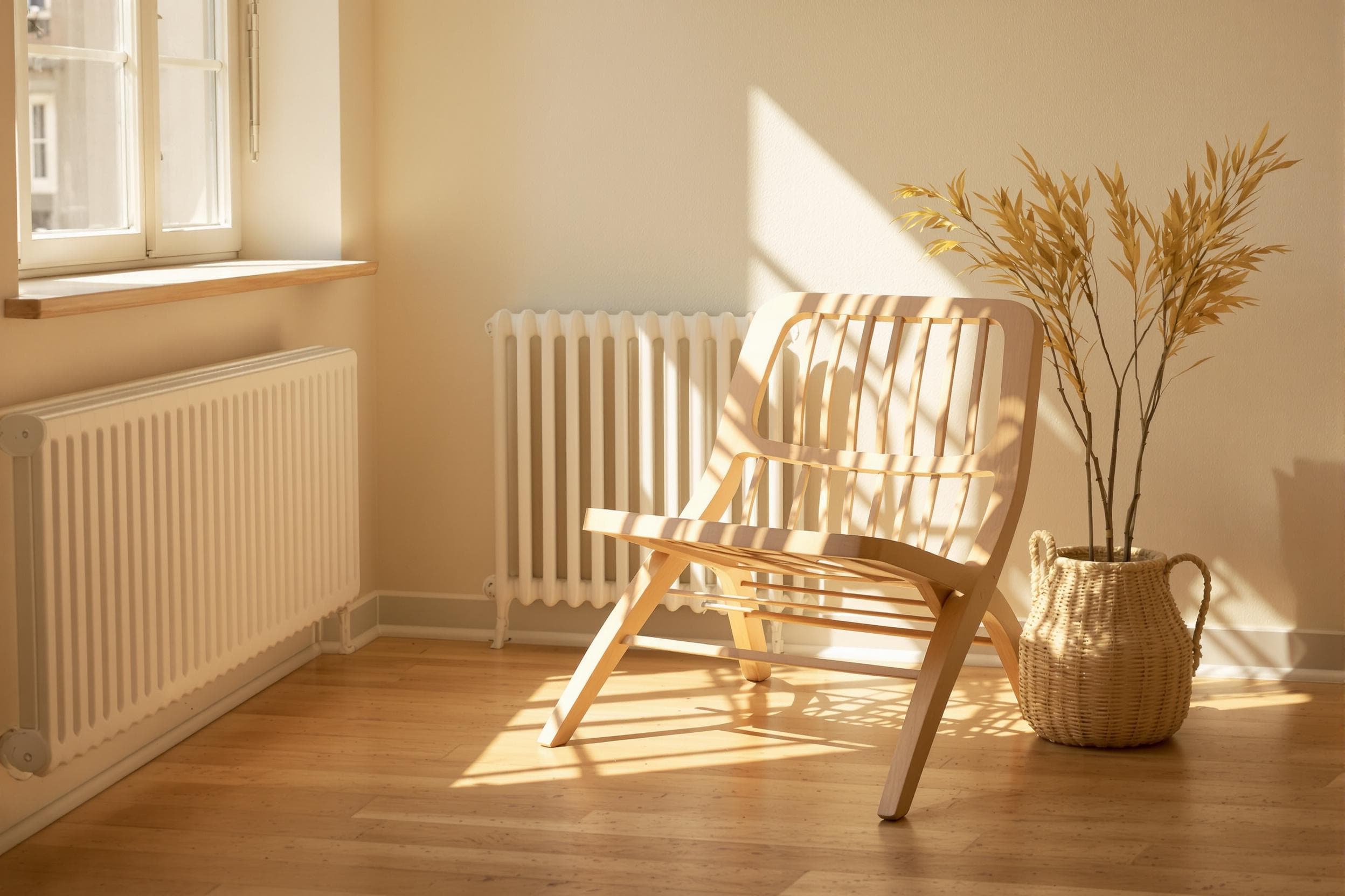 Minimalist Wooden Chair in Soft Light