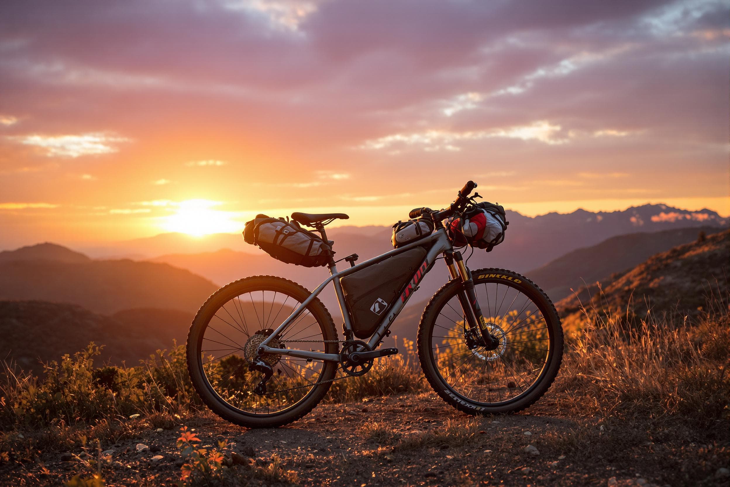 Adventure-Ready Mountain Bike at Sunset