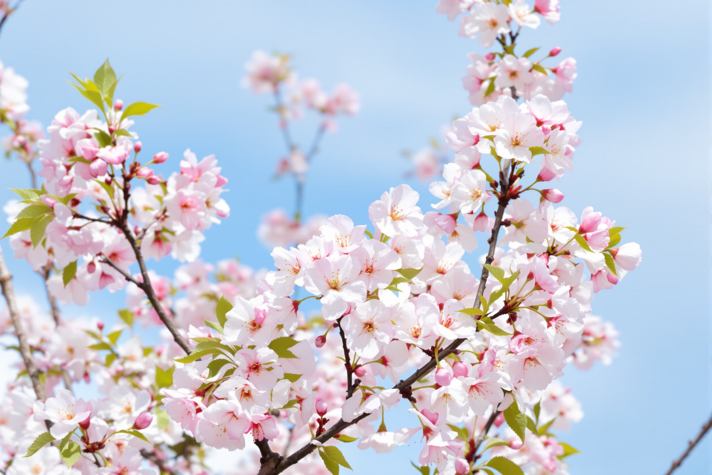 Blossoming Cherry Flowers in Soft Light