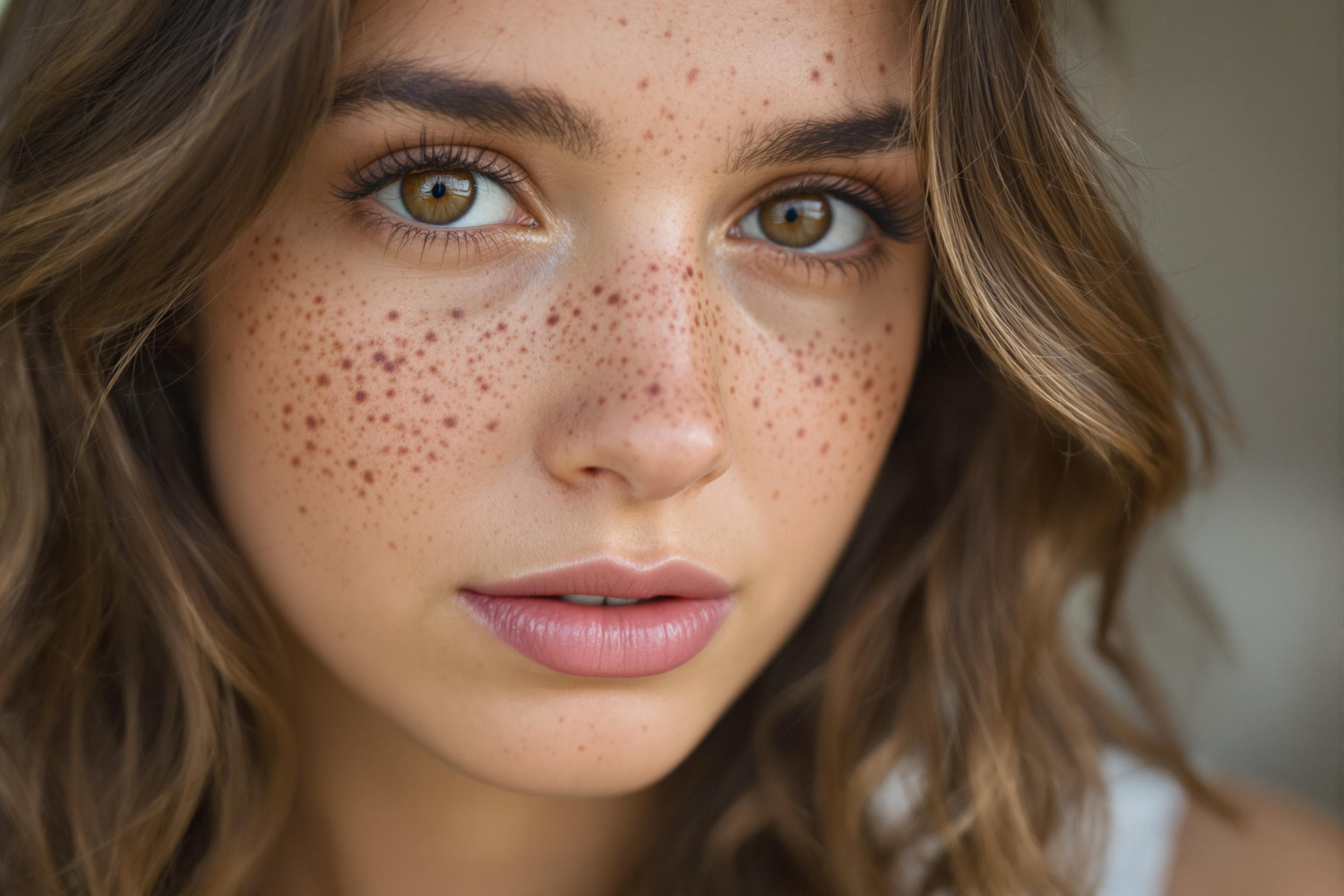 Freckled Beauty in Natural Light
