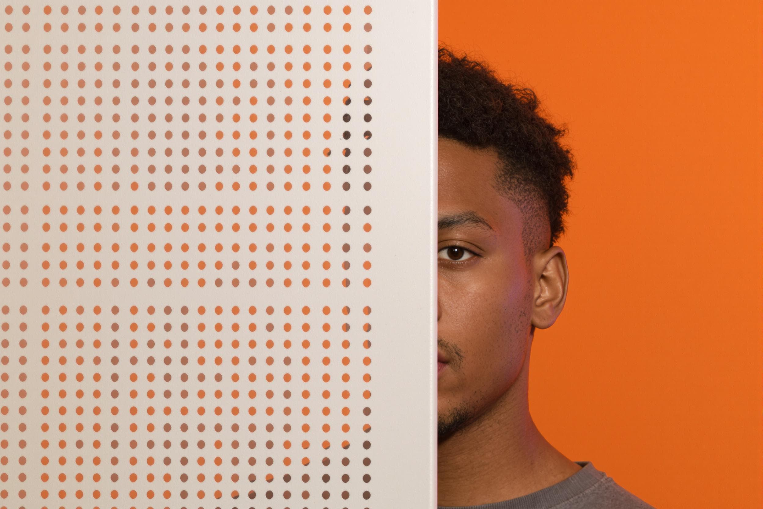 Contemplative Profile in Orange