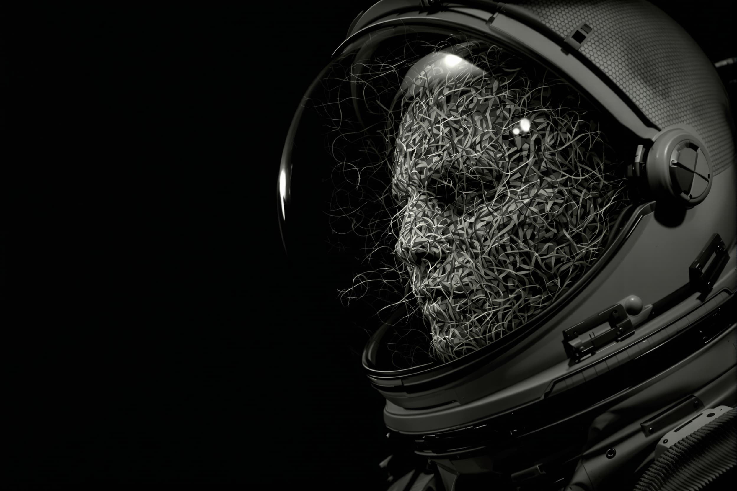 Surreal Astronaut with Textured Face