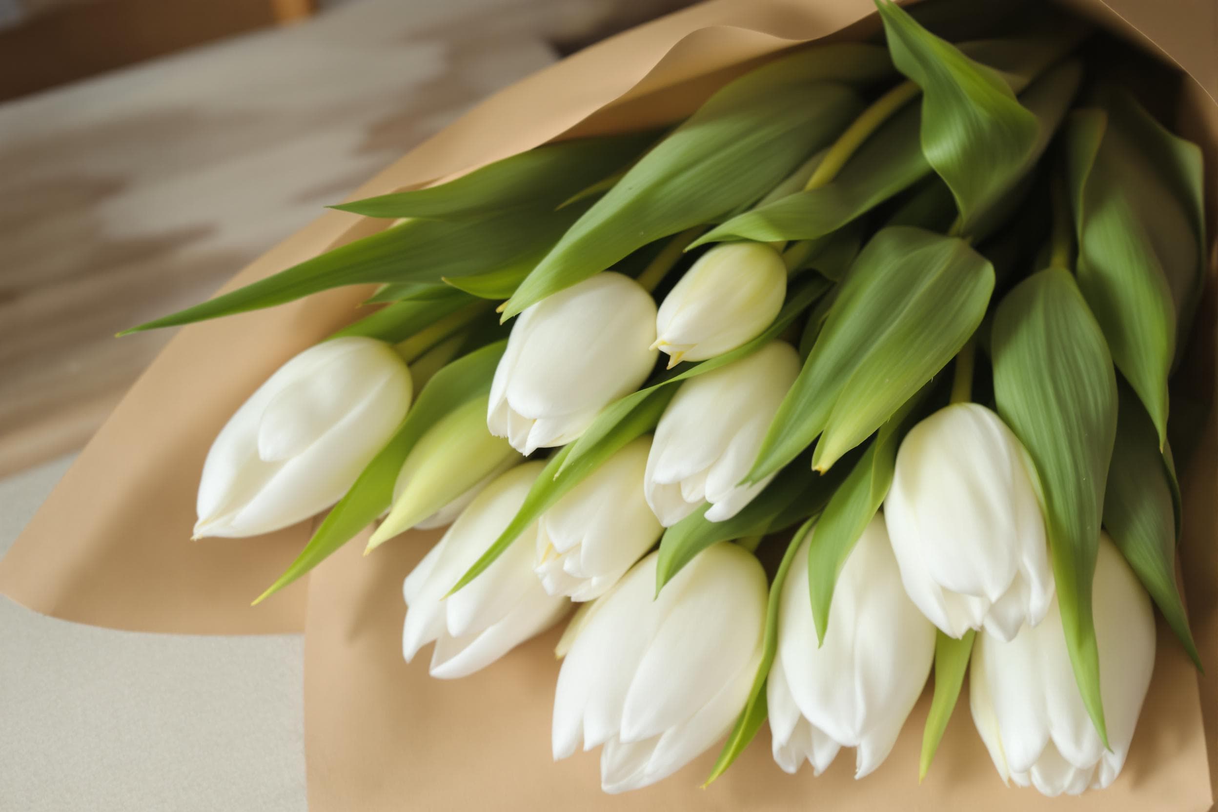 Elegant White Tulip Bouquet