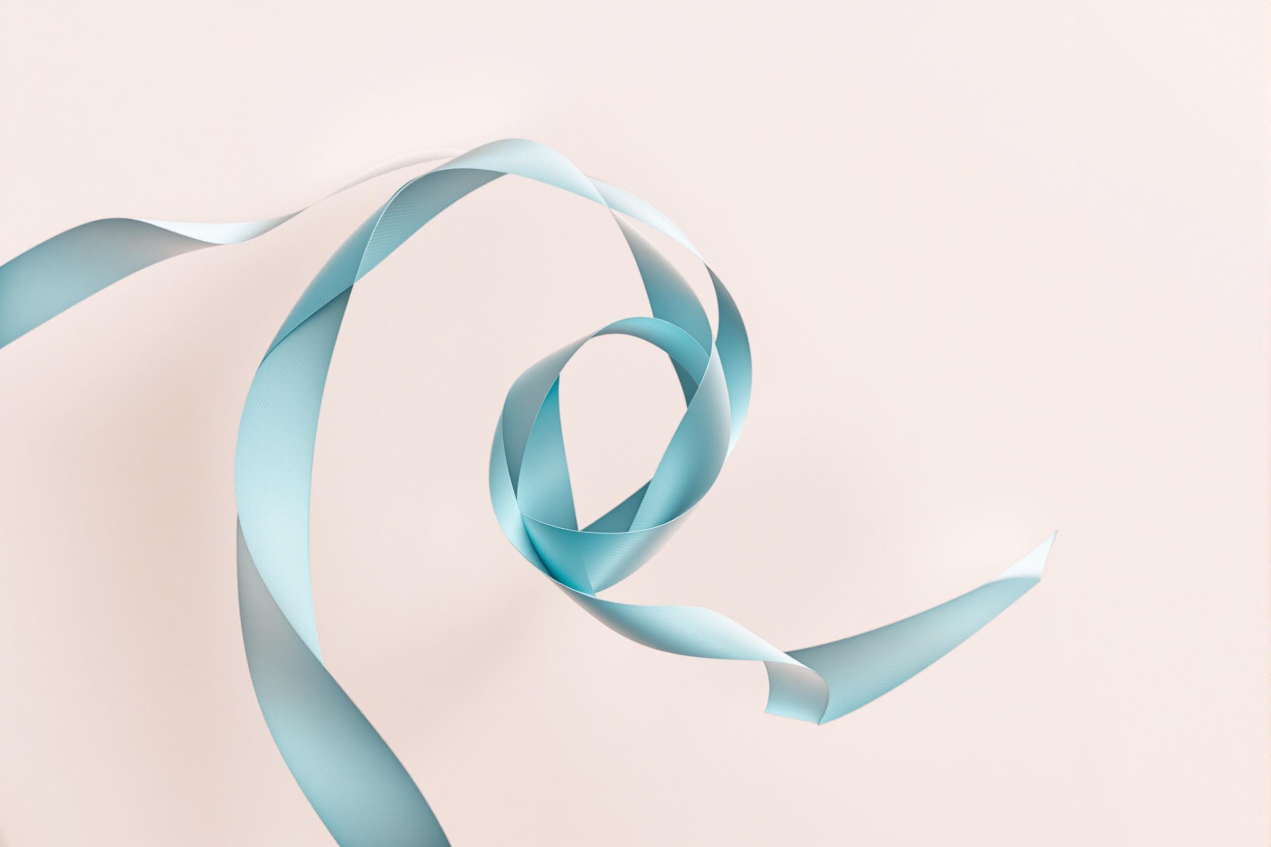 Teal Spiral Ribbons in Motion