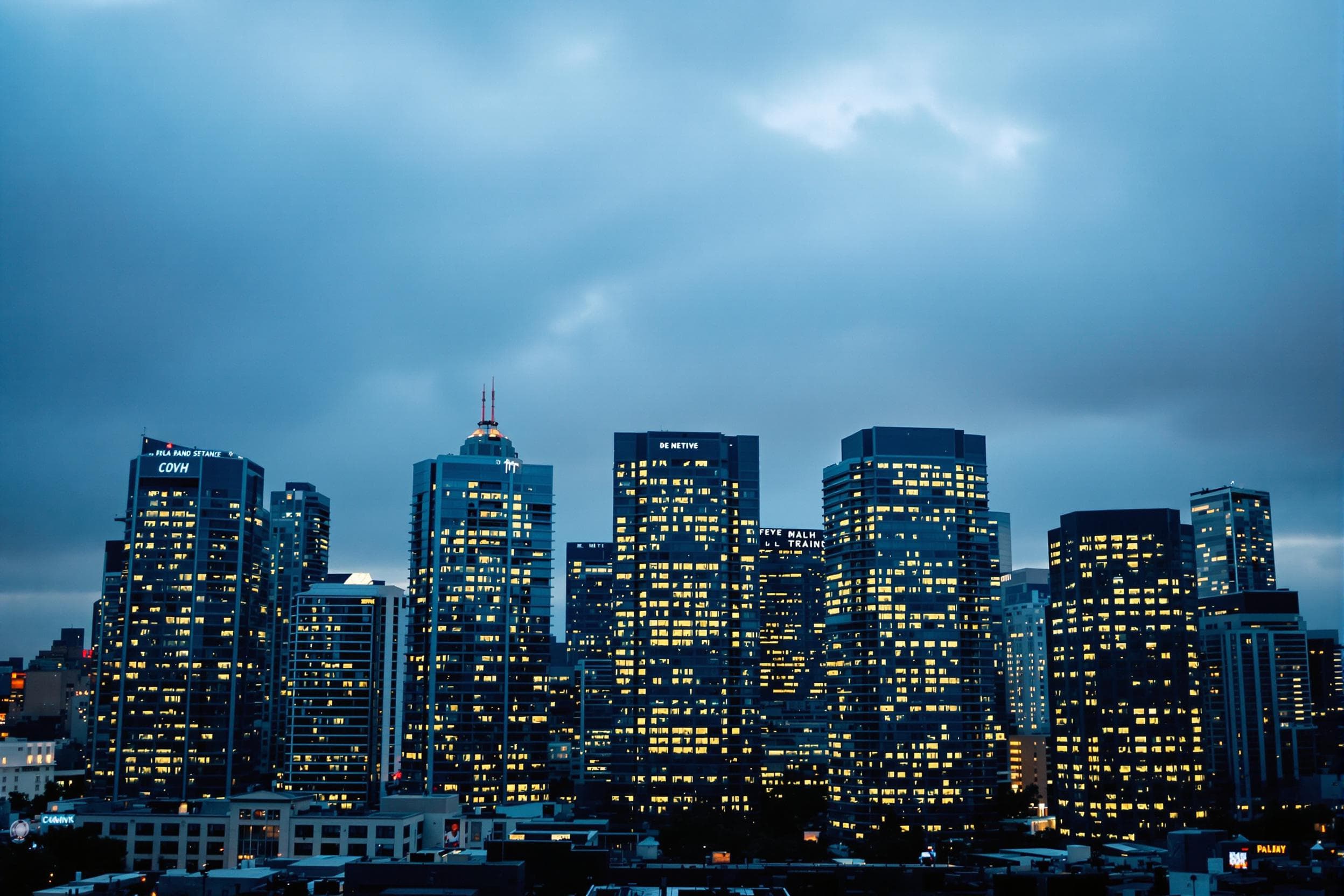 Dusk Serenity: City Skyline Glow