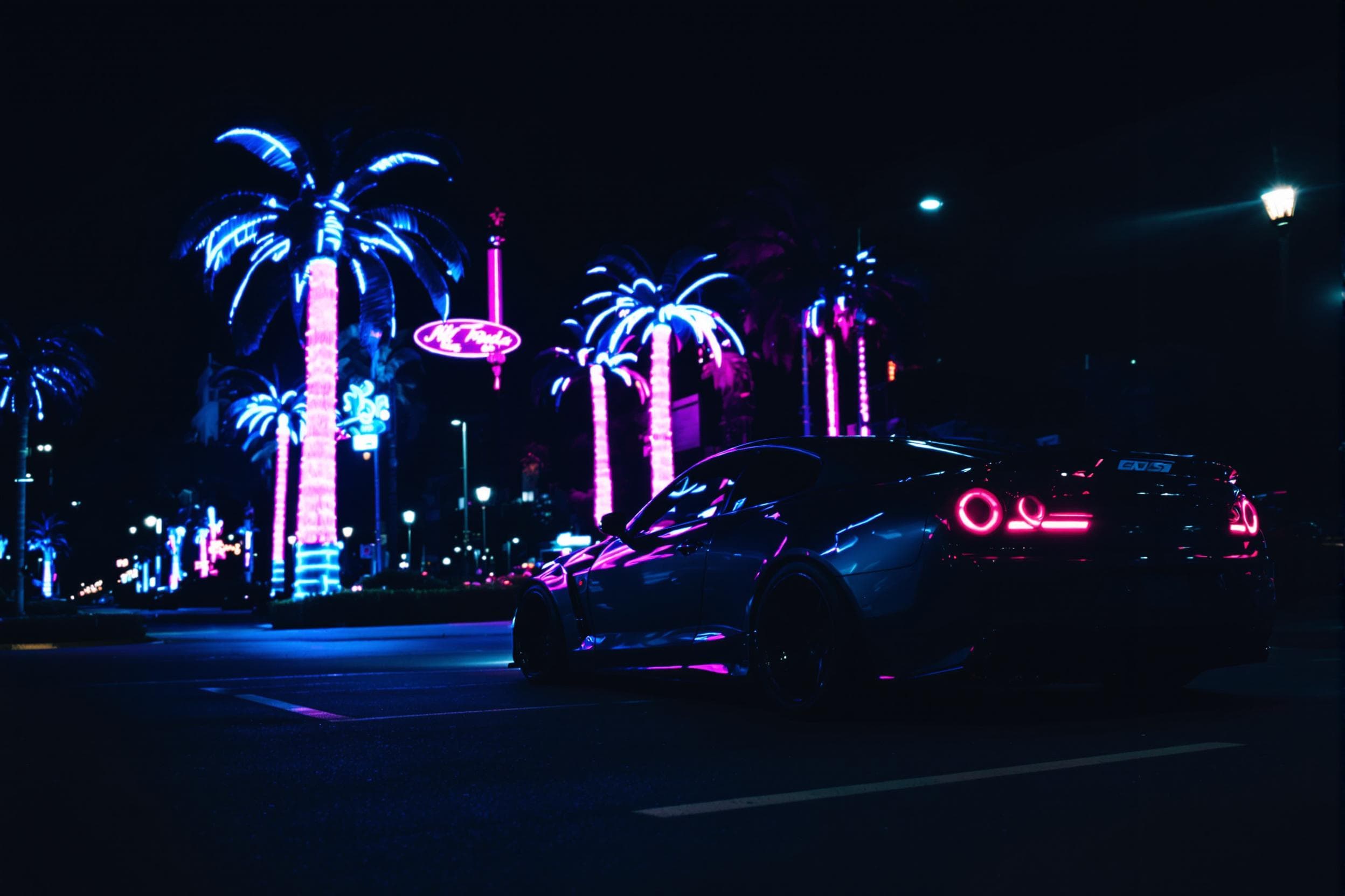 Neon Nightlife Car Vibes