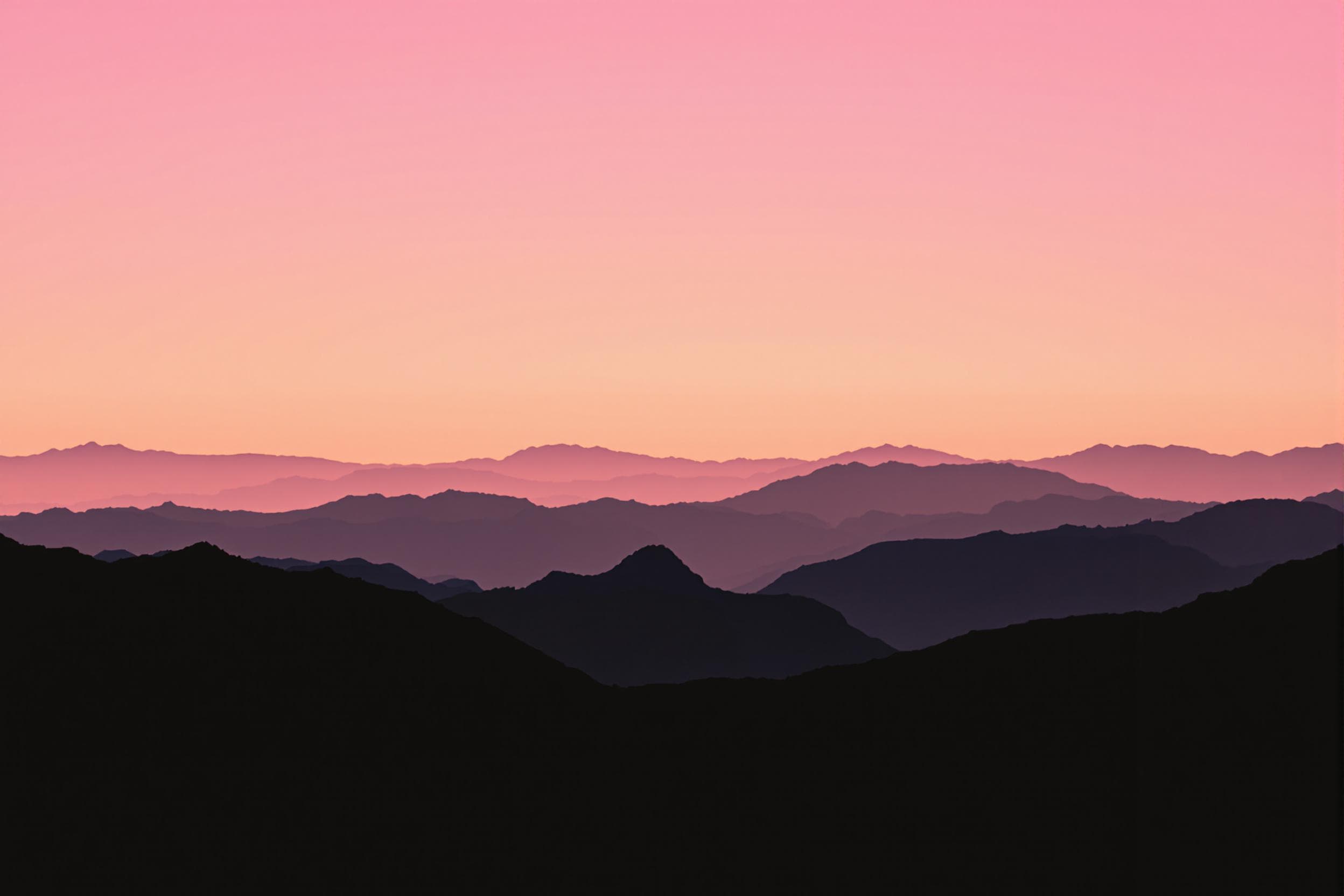 Tranquil Sunset Mountain Silhouettes