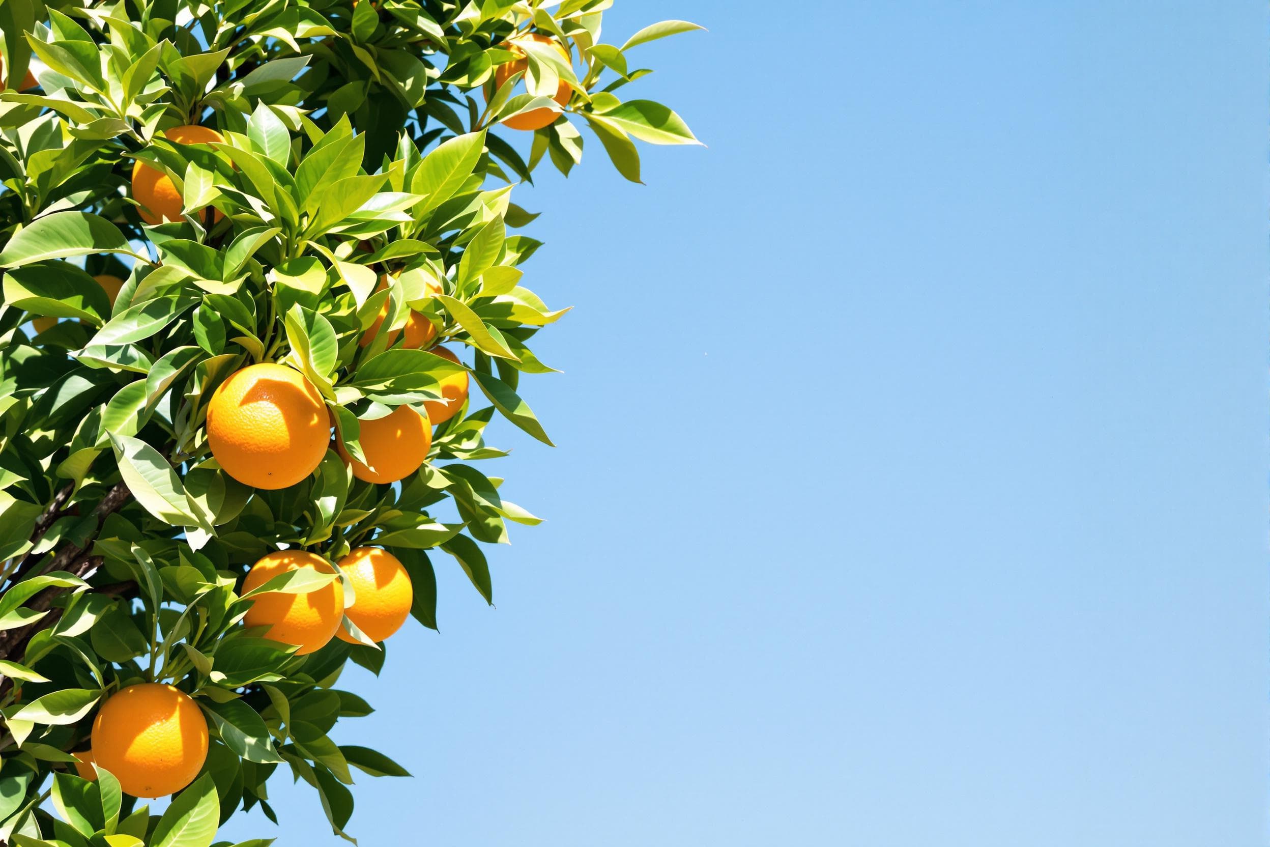 Sunny Orange Tree with Ripe Fruits