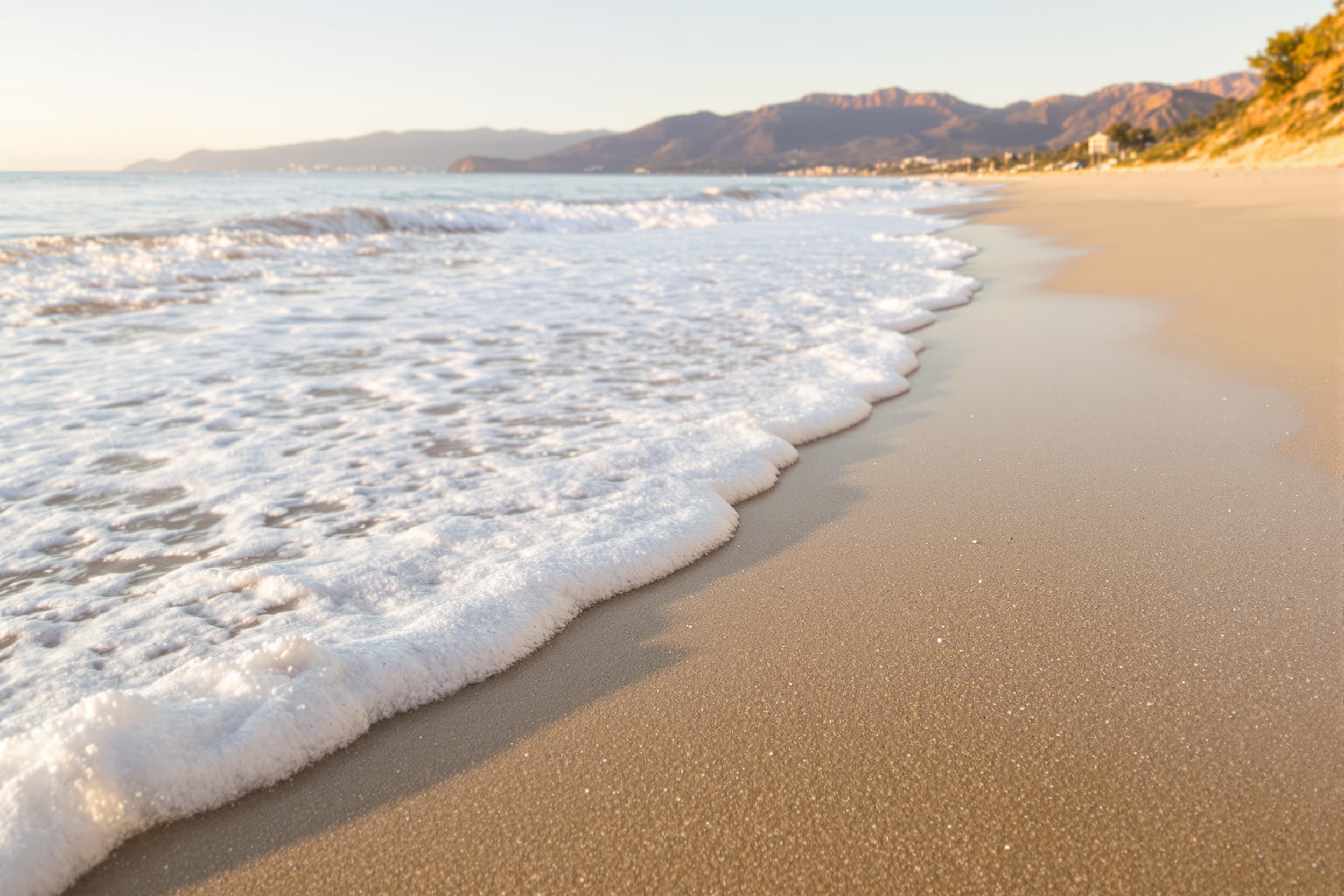 Tranquil Ocean Shoreline at Dusk