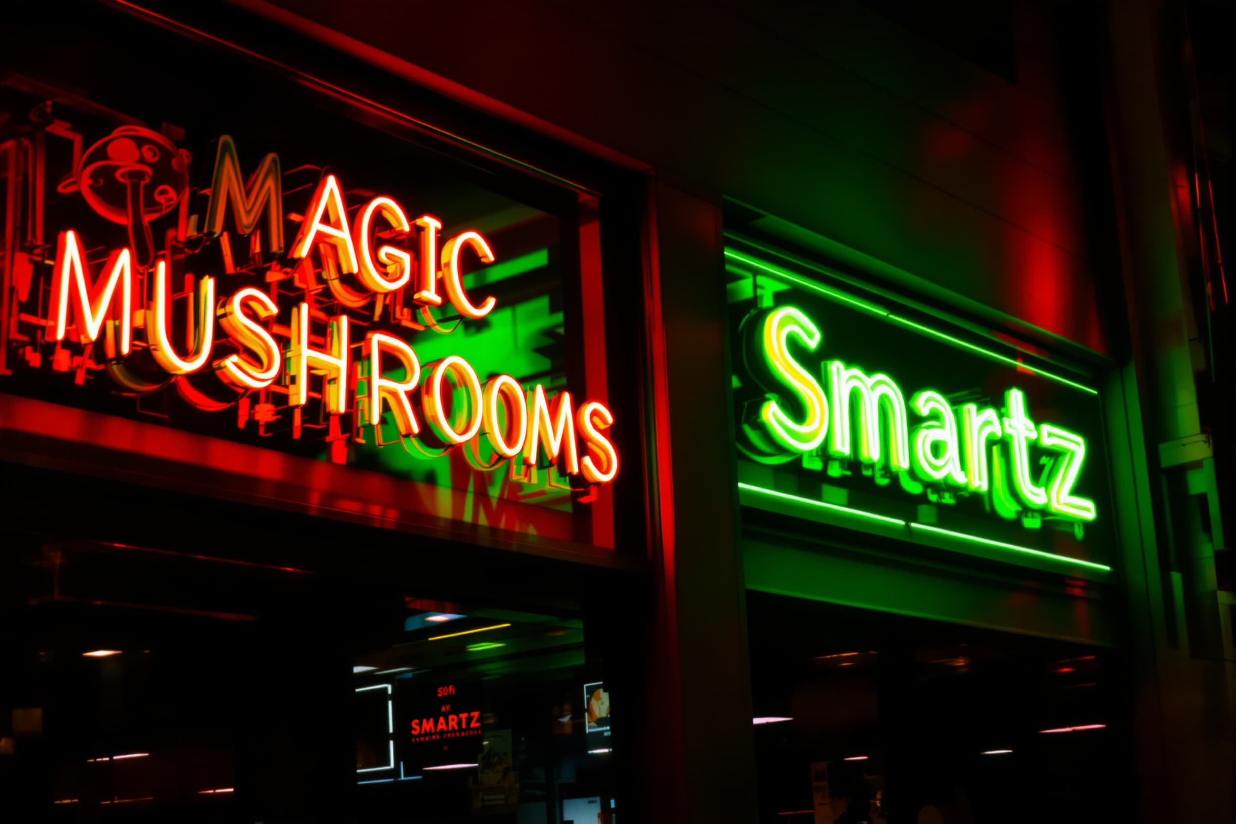 Neon Nightlife: Magic Mushrooms Storefront