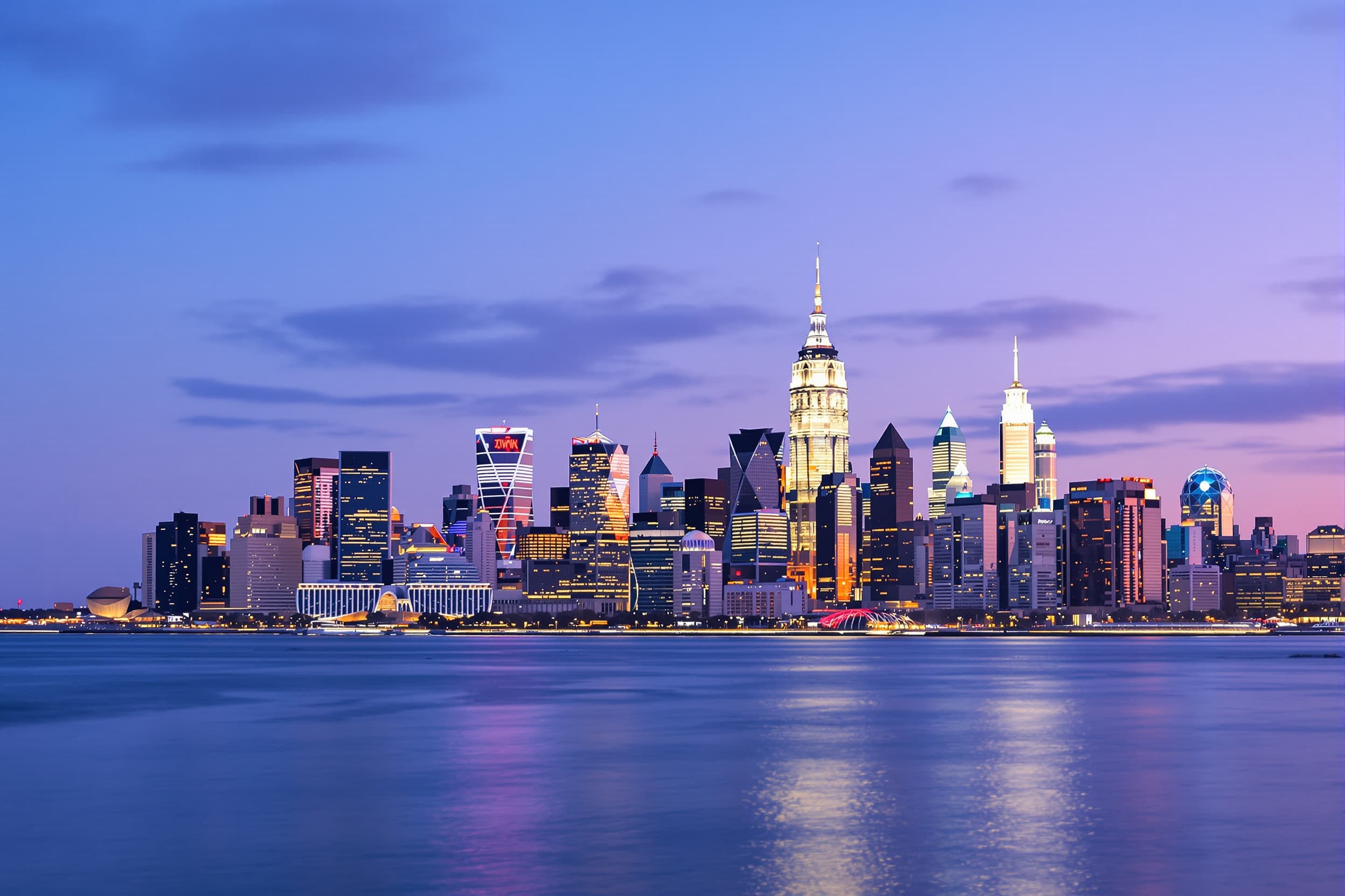 Twilight Cityscape Reflections