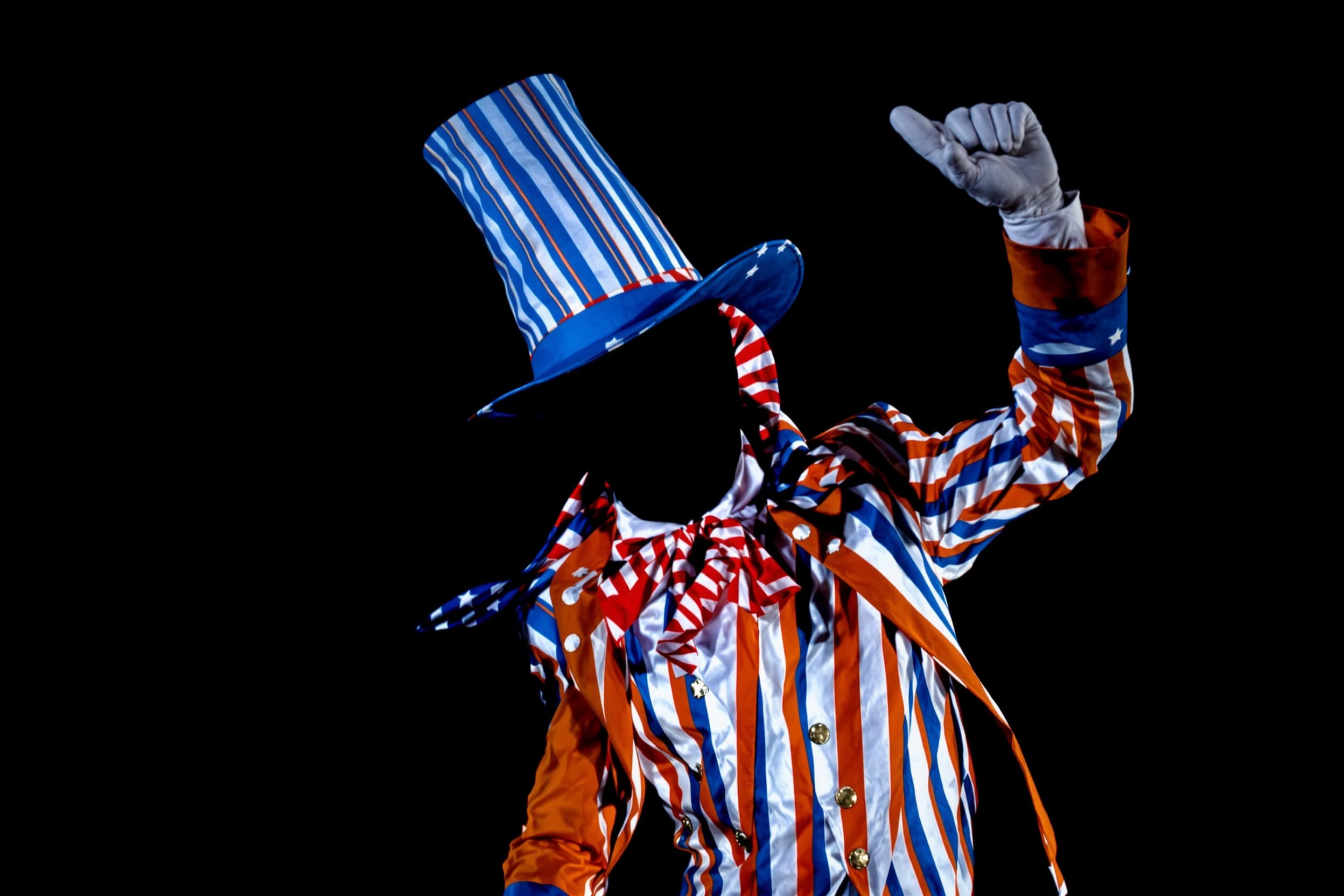 Vibrant Performer in Striped Suit