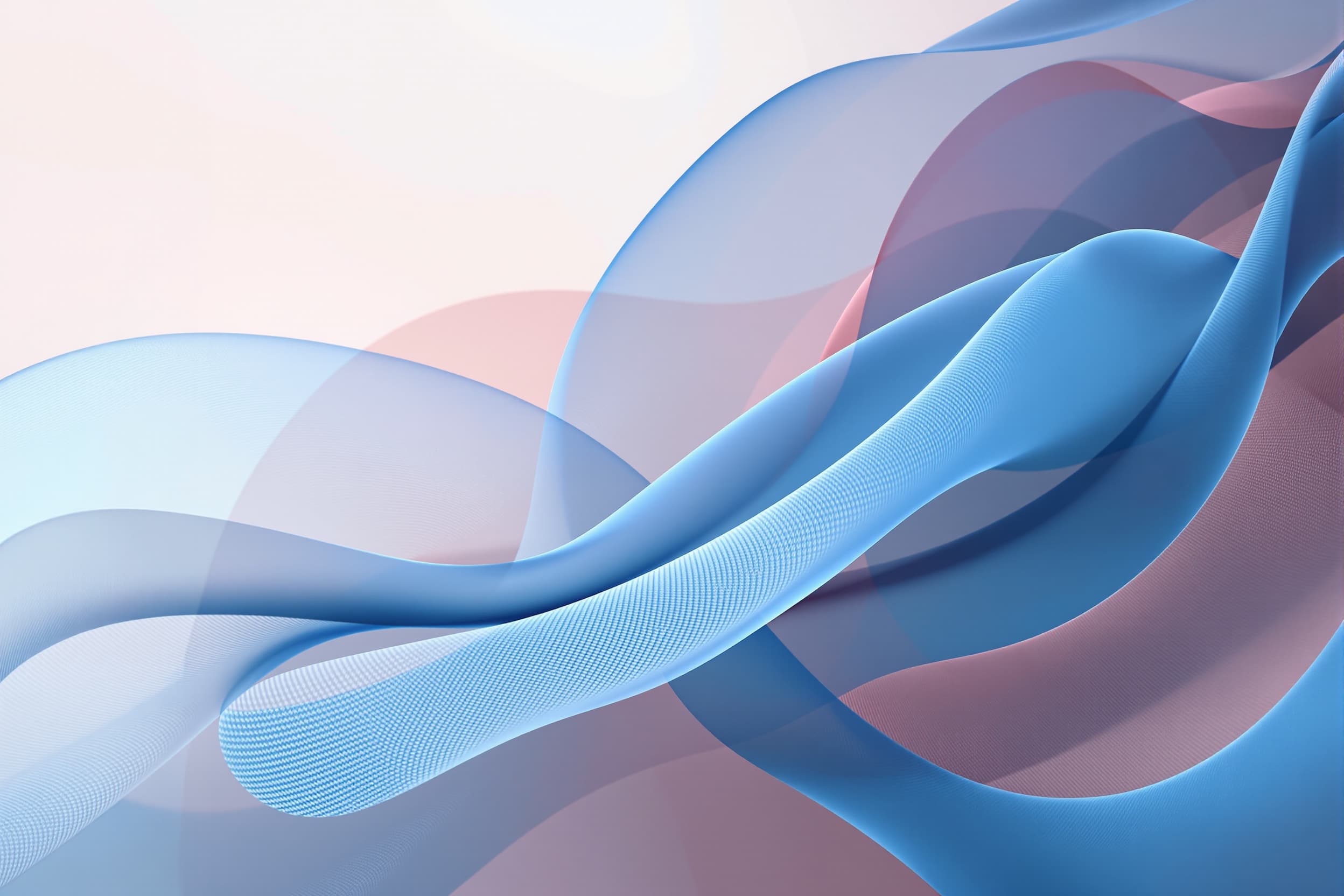 Tranquil Flowing Shapes in Blue and Coral