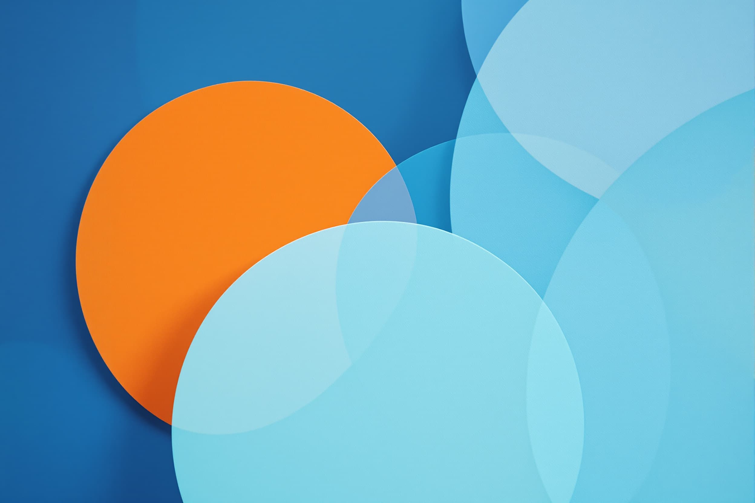 Modern Geometric Harmony in Orange and Blue