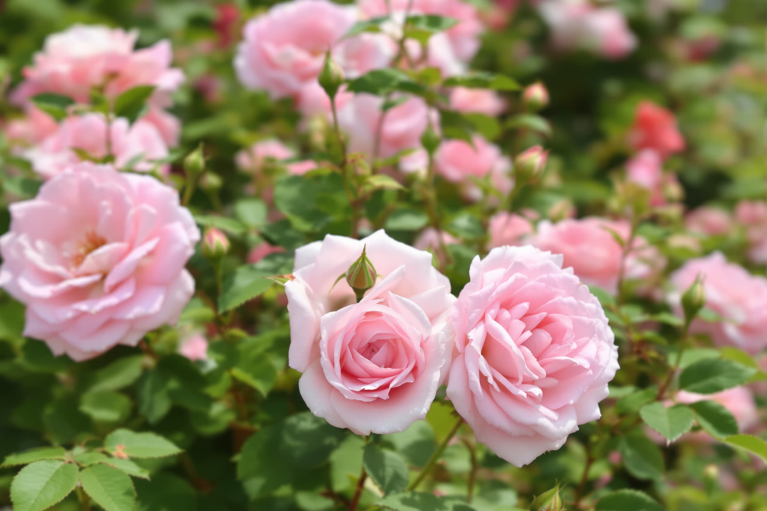 Romantic Pink Roses in Soft Focus