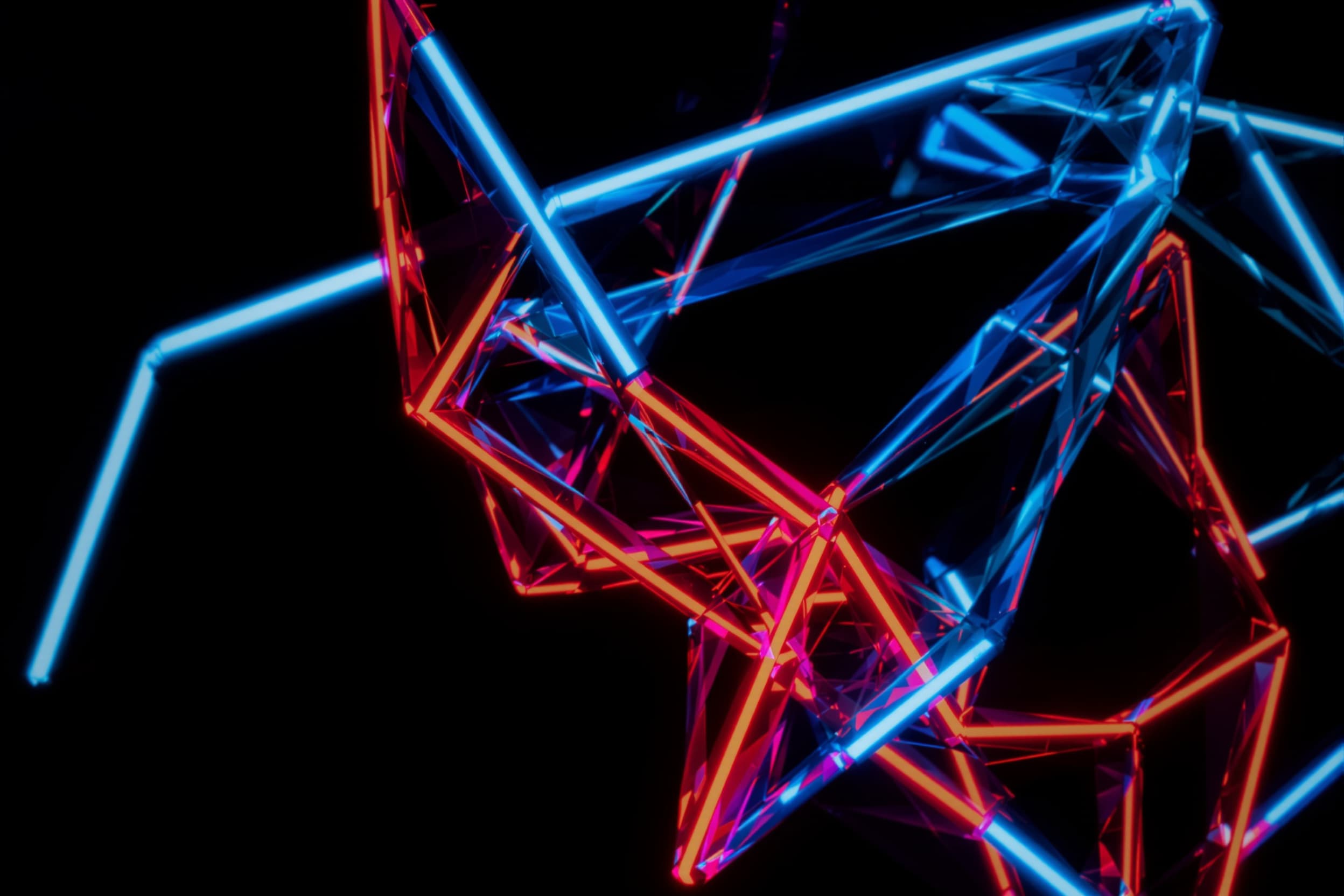 Vibrant Geometric Glow on Black