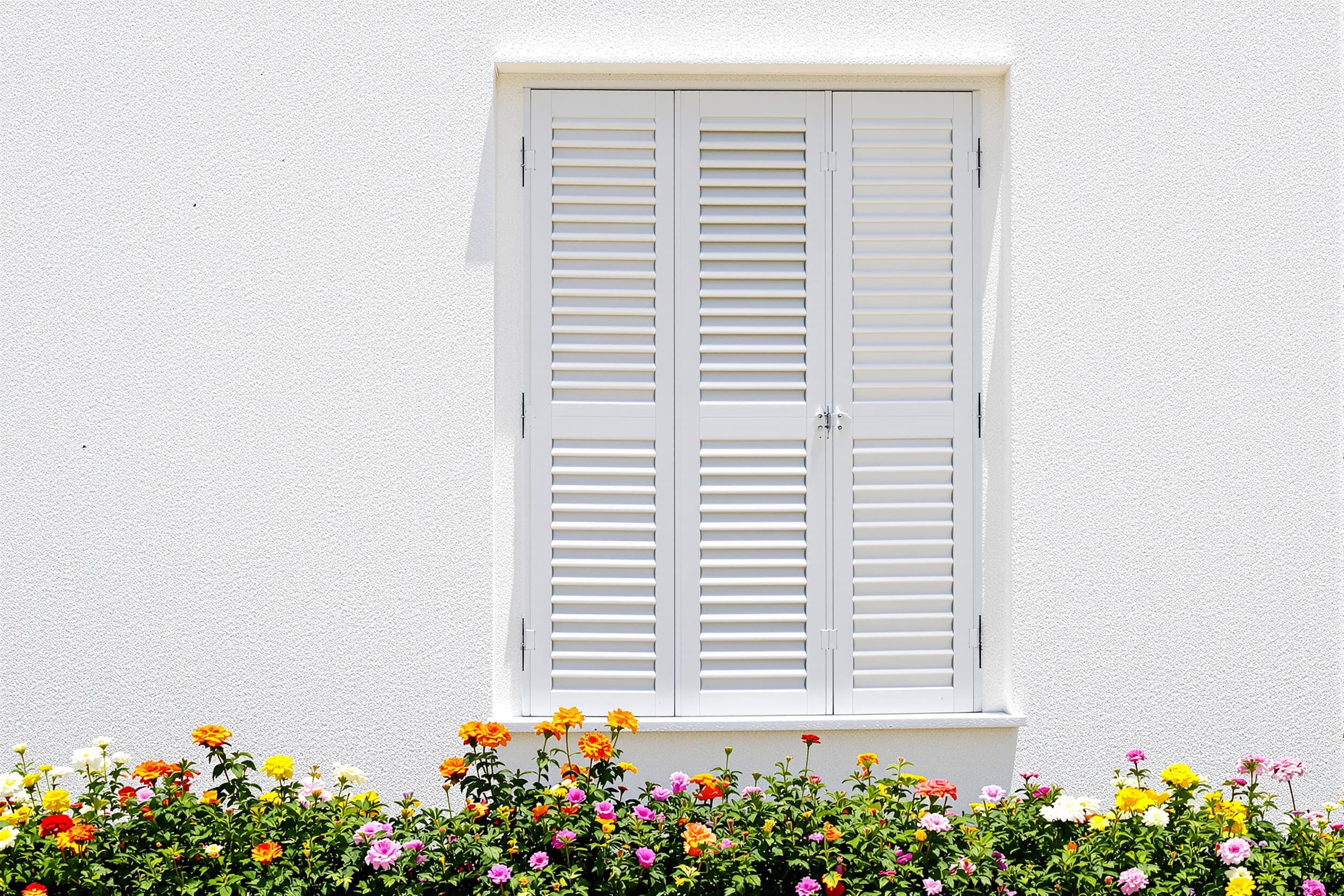 Tranquil Facade with Colorful Blooms