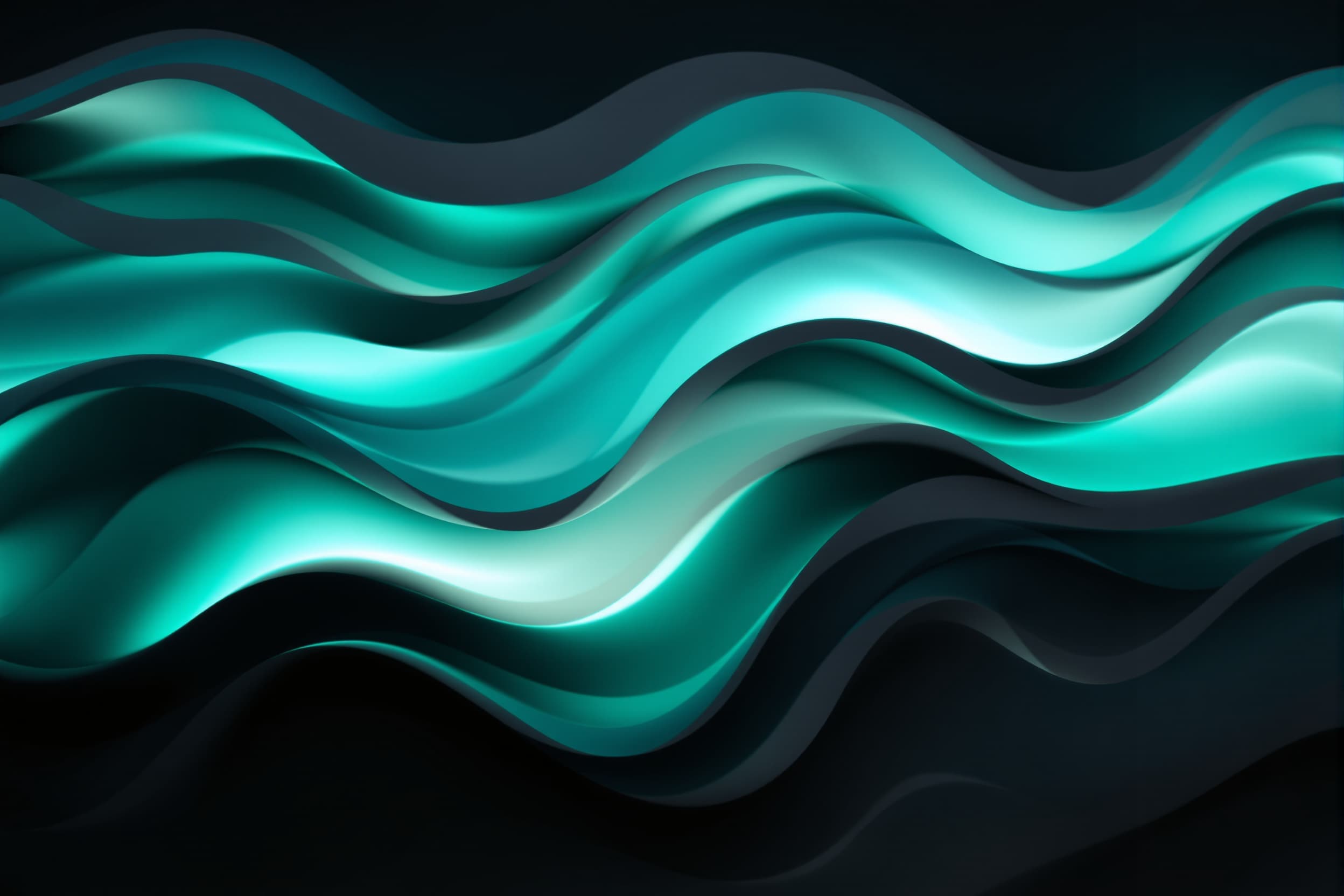 Tranquil Abstract Waves in Cool Tones